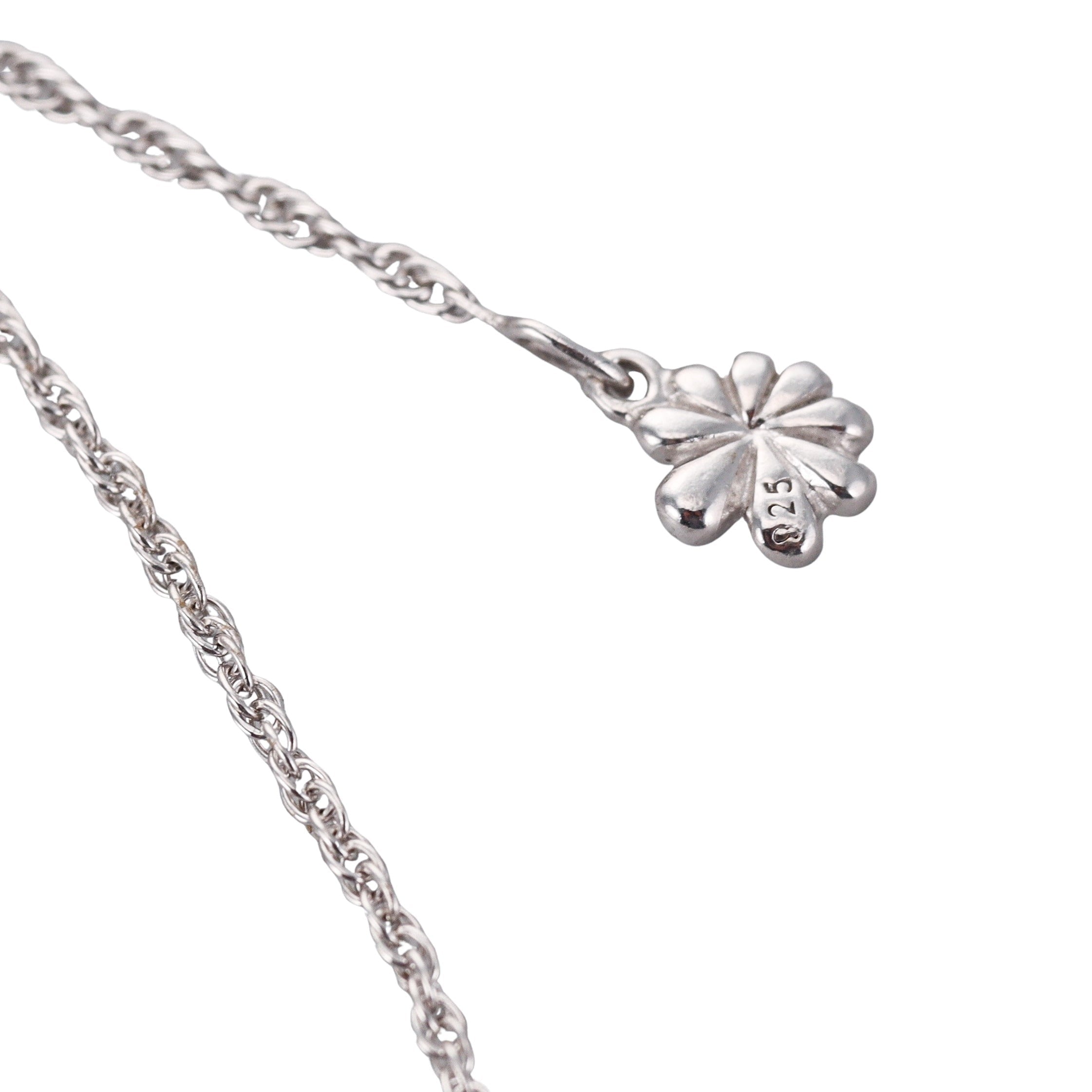 MarahLago Rina Silver Larimar White Sapphire Teardrop Pendant Necklace Retail