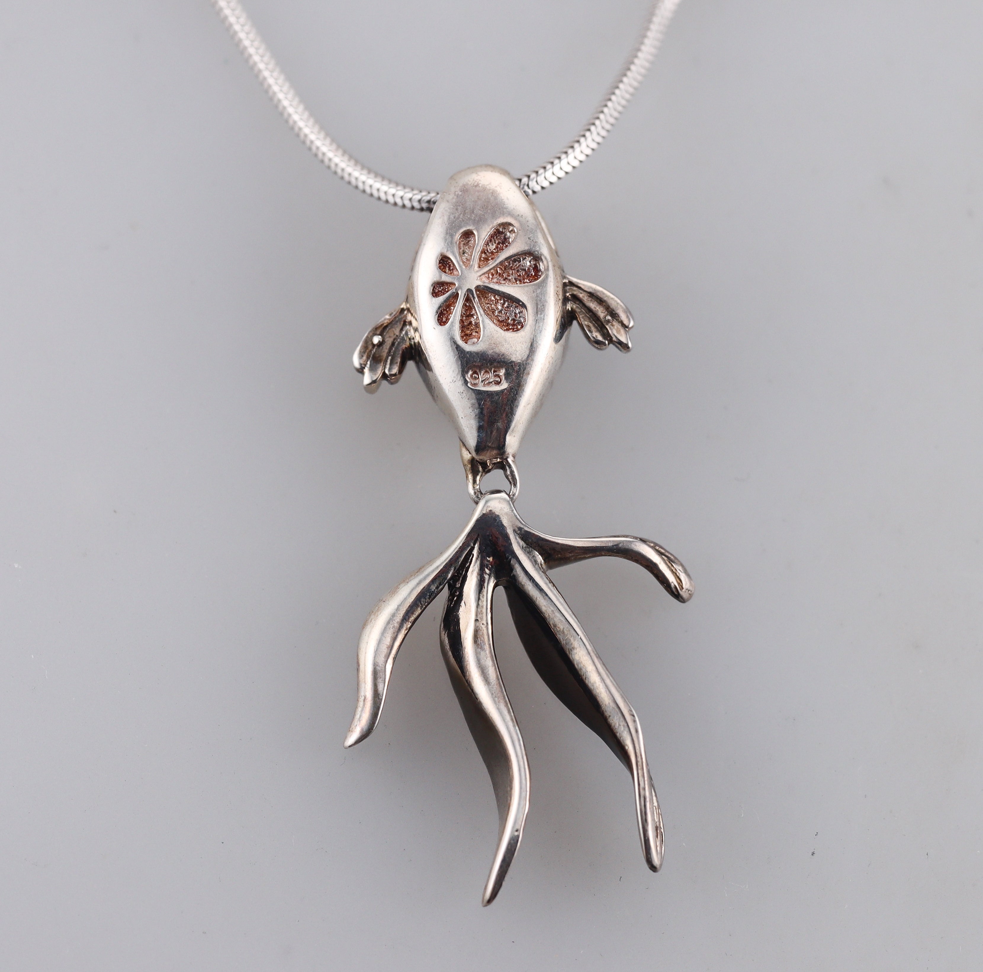 MarahLago Sterling Silver Larimar Fish Pendant Necklace Retail $304