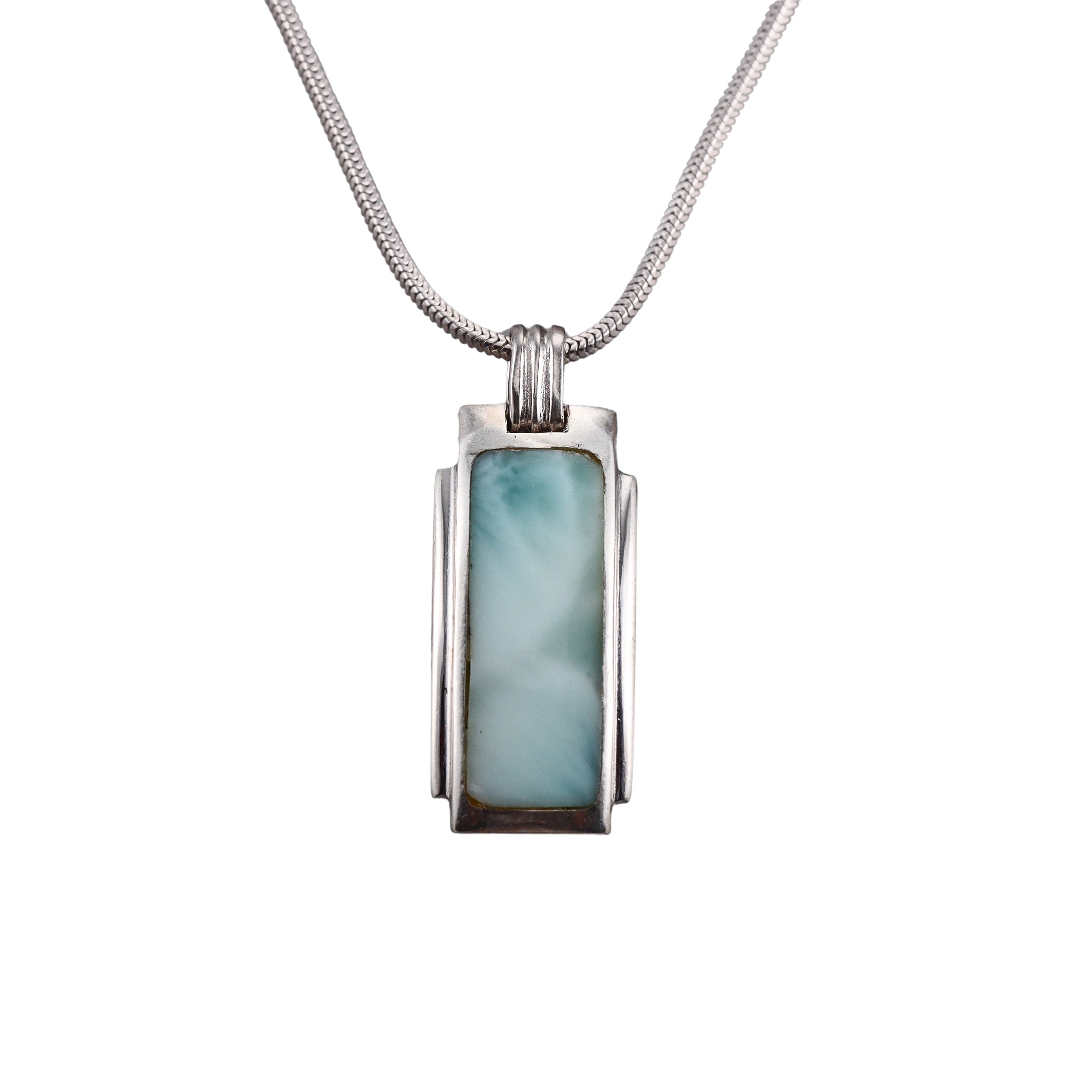 MarahLago Sterling Silver Larimar  Pendant Necklace Retail $258
