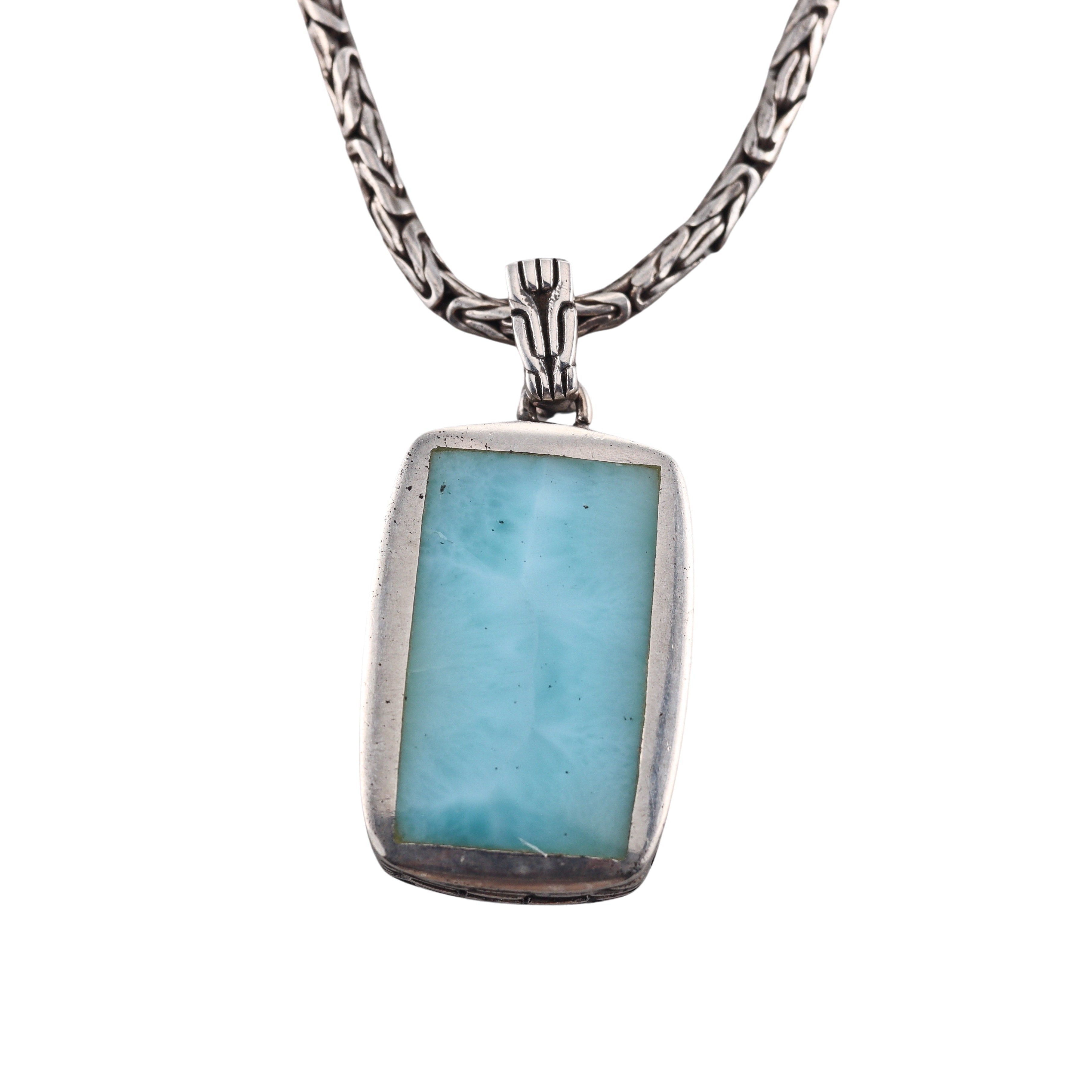 MarahLago Sterling Silver Larimar Pendant Necklace Retail $437