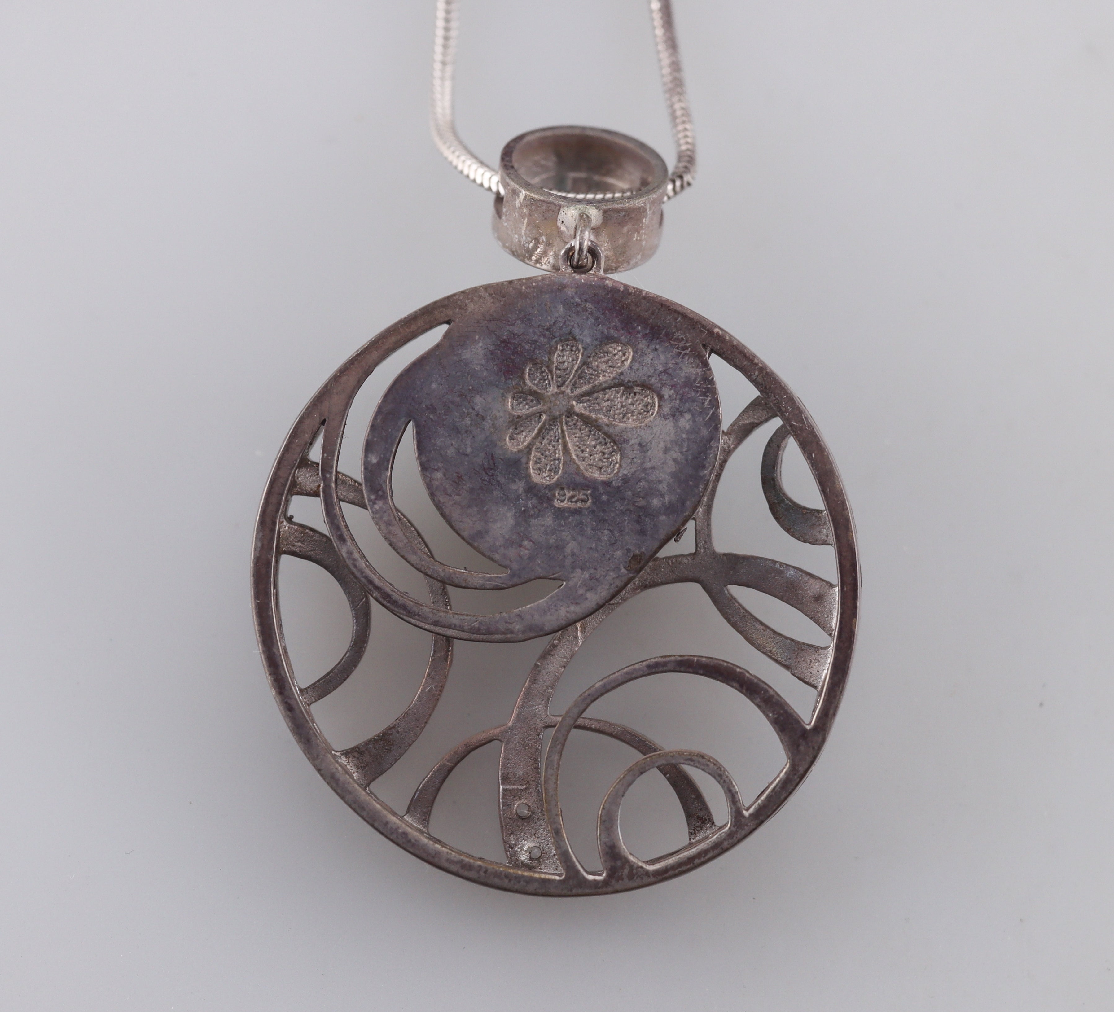 MarahLago Sterling Silver Larimar Pendant Necklace Retail $588