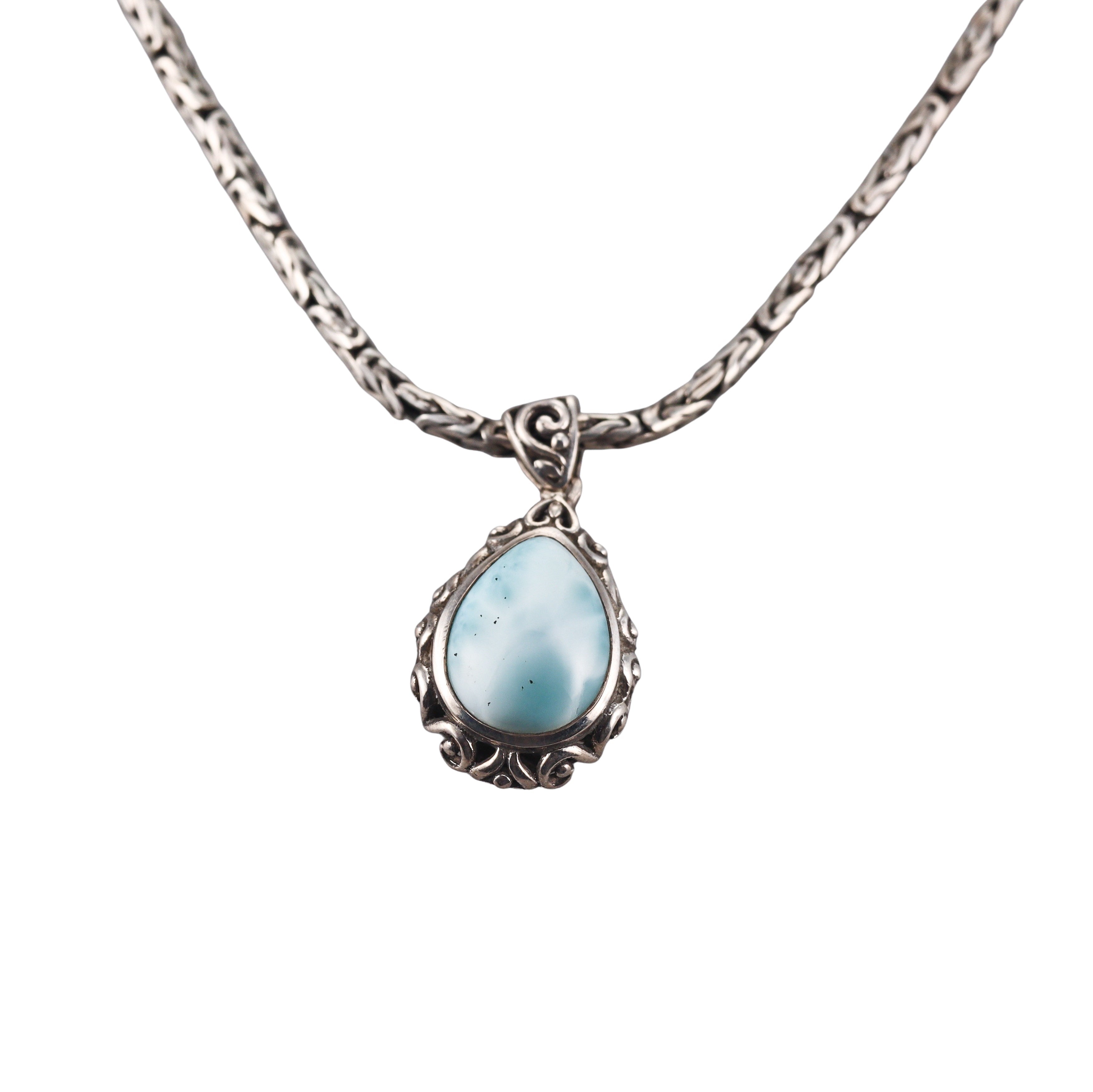 MarahLago Sterling Silver Larimar Pendant Toggle Necklace Retail $465