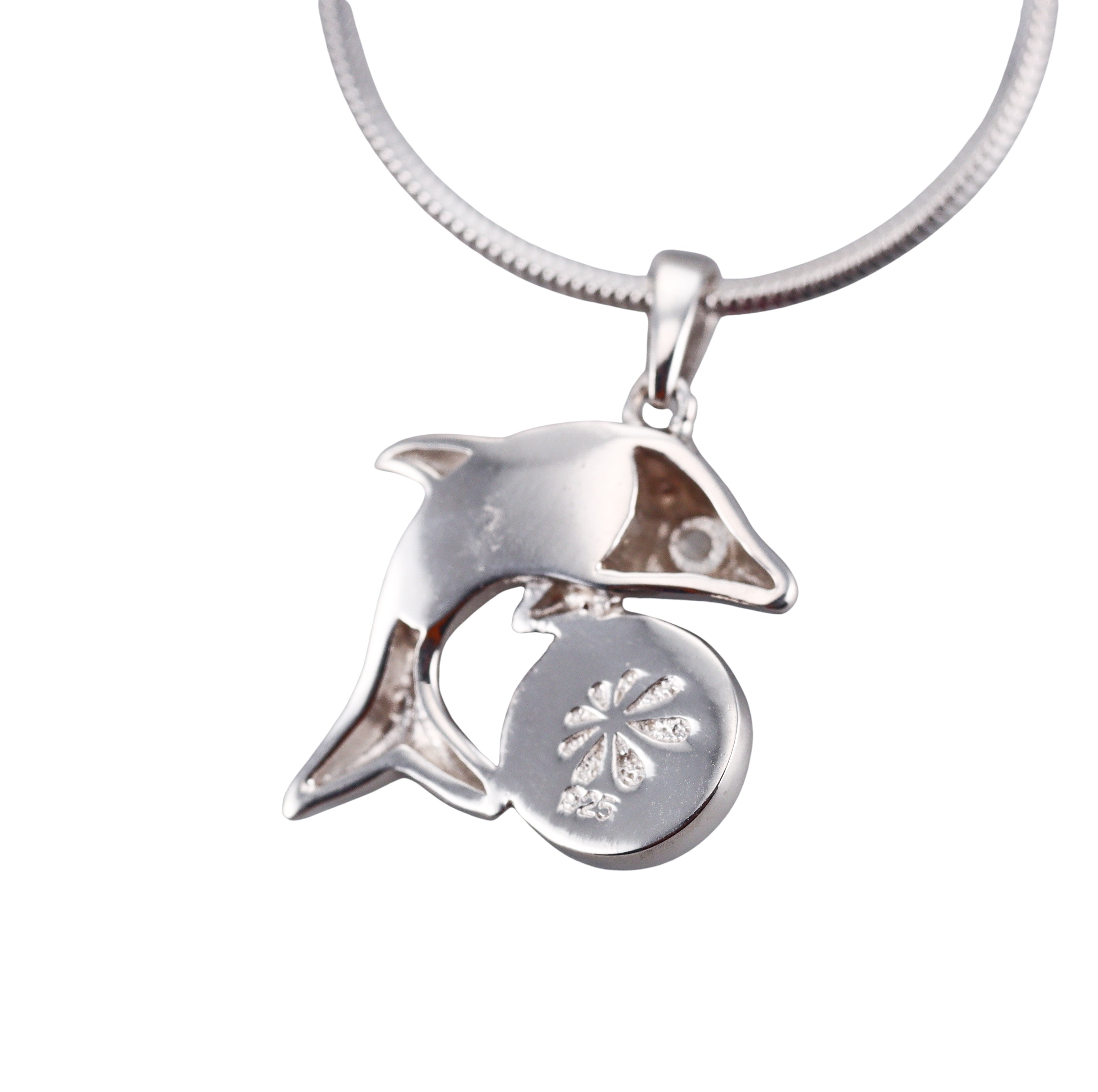 MarahLago Sterling Silver Larimar Sapphire Dolphin Pendant Necklace Retail $194