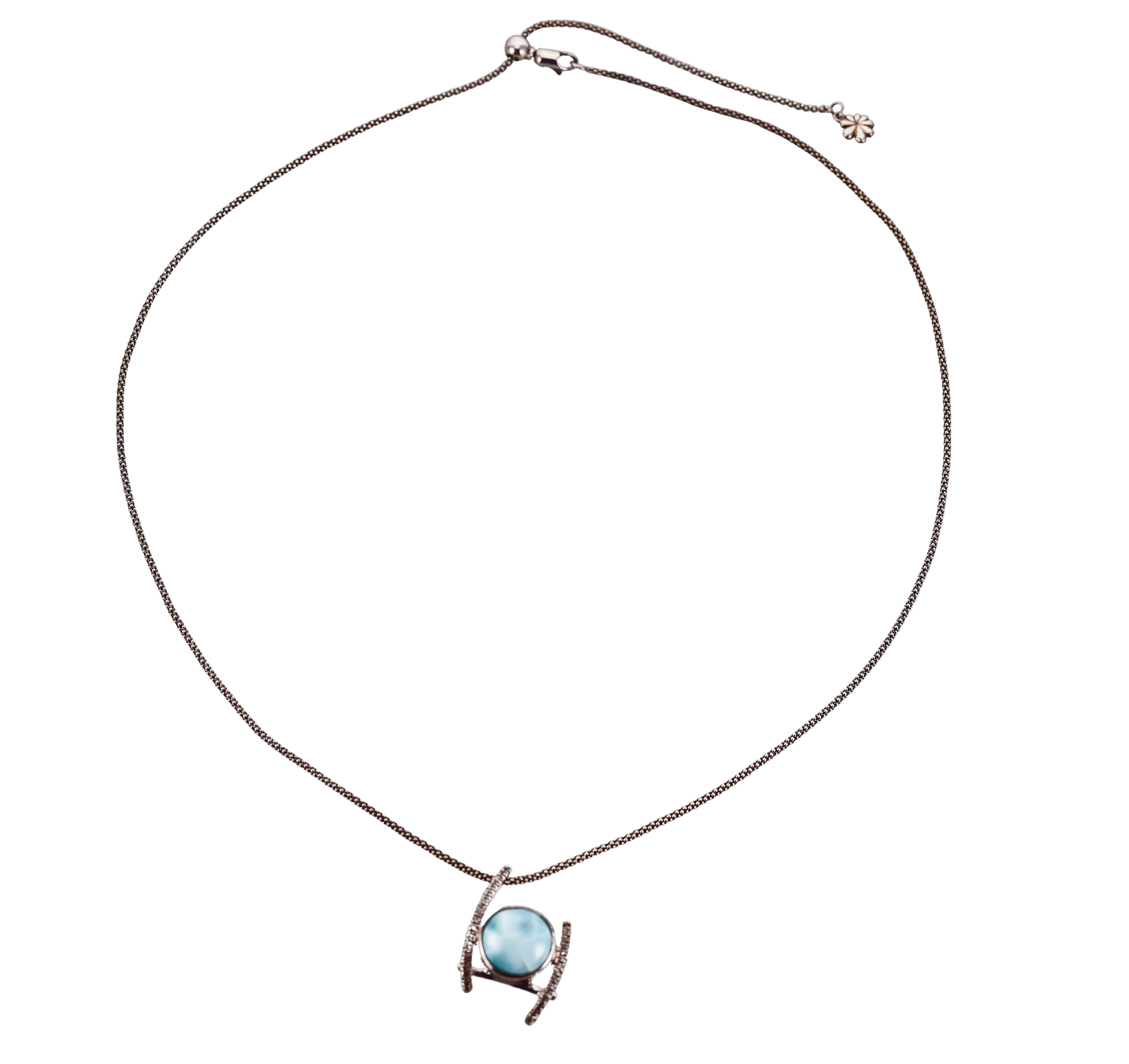 MarahLago Sterling Silver Larimar Sapphire Pendant Necklace