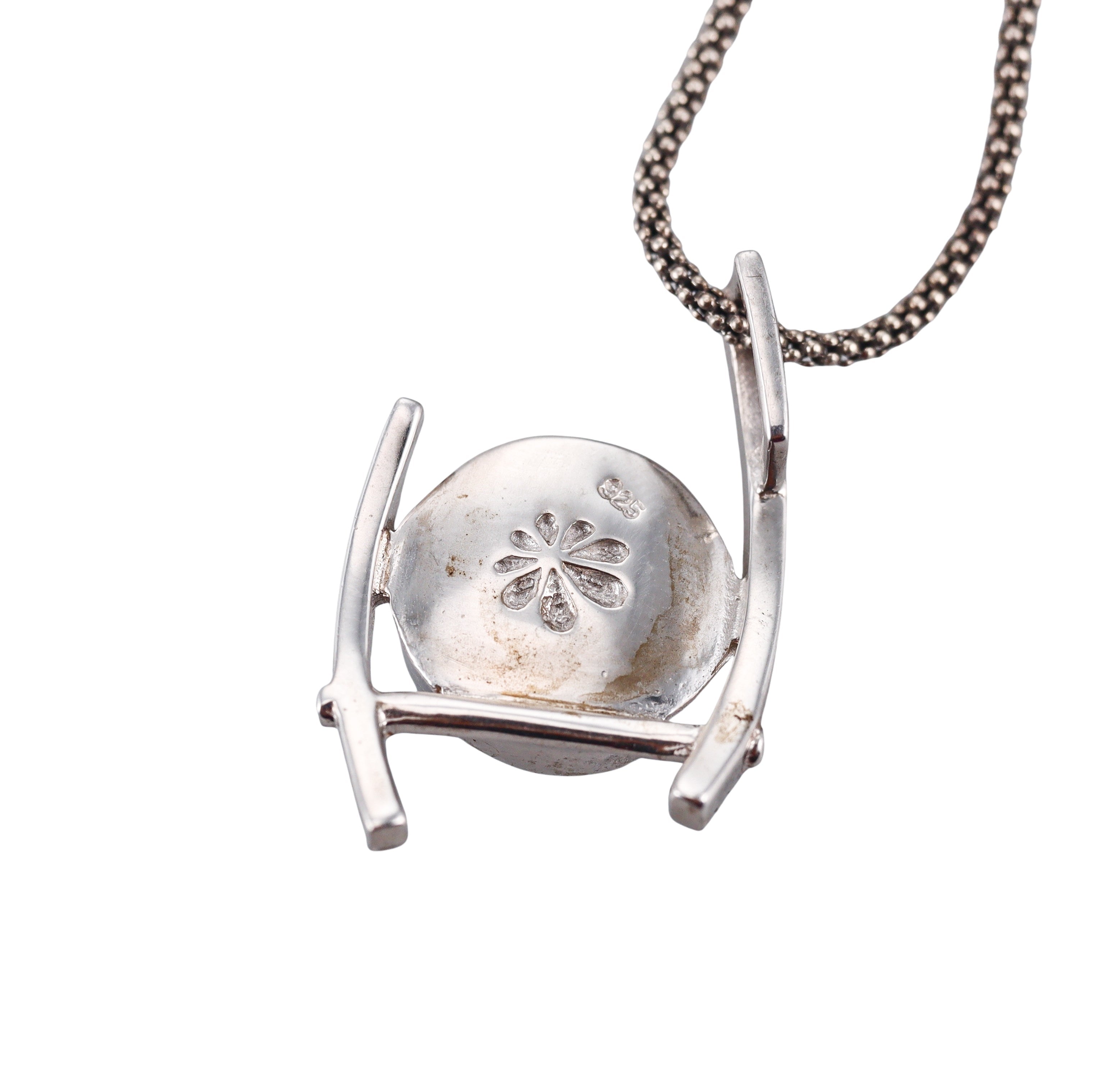 MarahLago Sterling Silver Larimar Sapphire Pendant Necklace