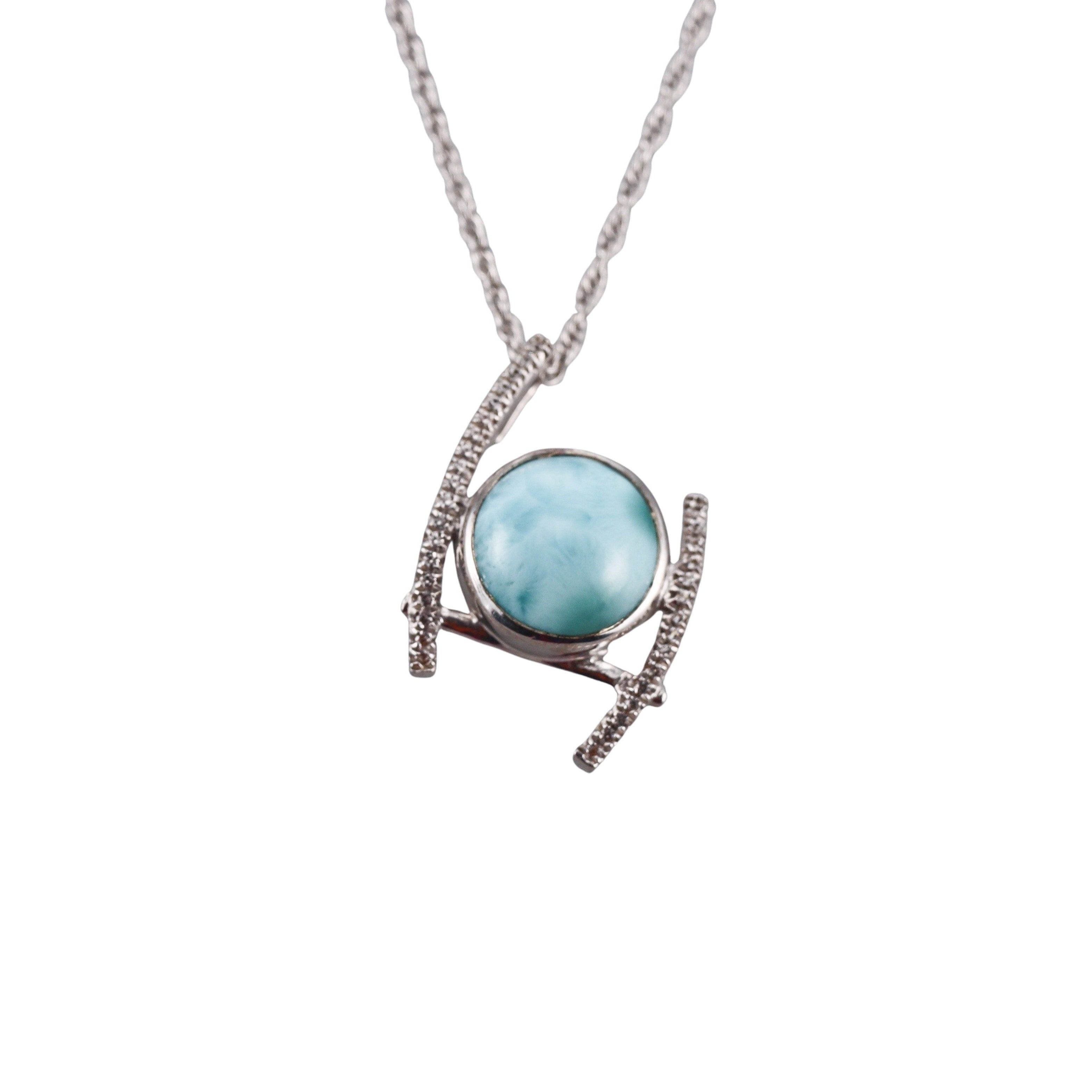 MarahLago Sterling Silver Larimar Sapphire Pendant Necklace