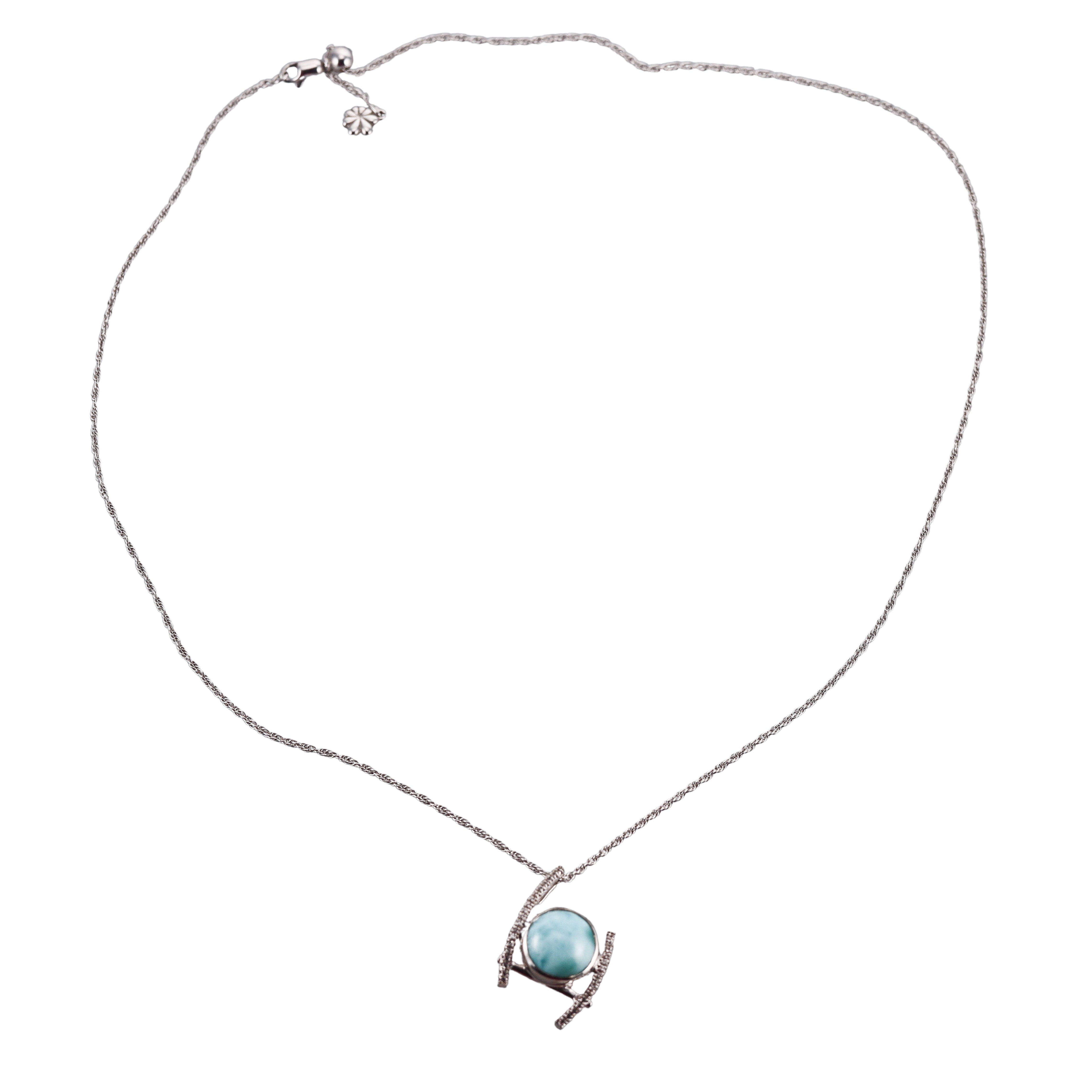 MarahLago Sterling Silver Larimar Sapphire Pendant Necklace