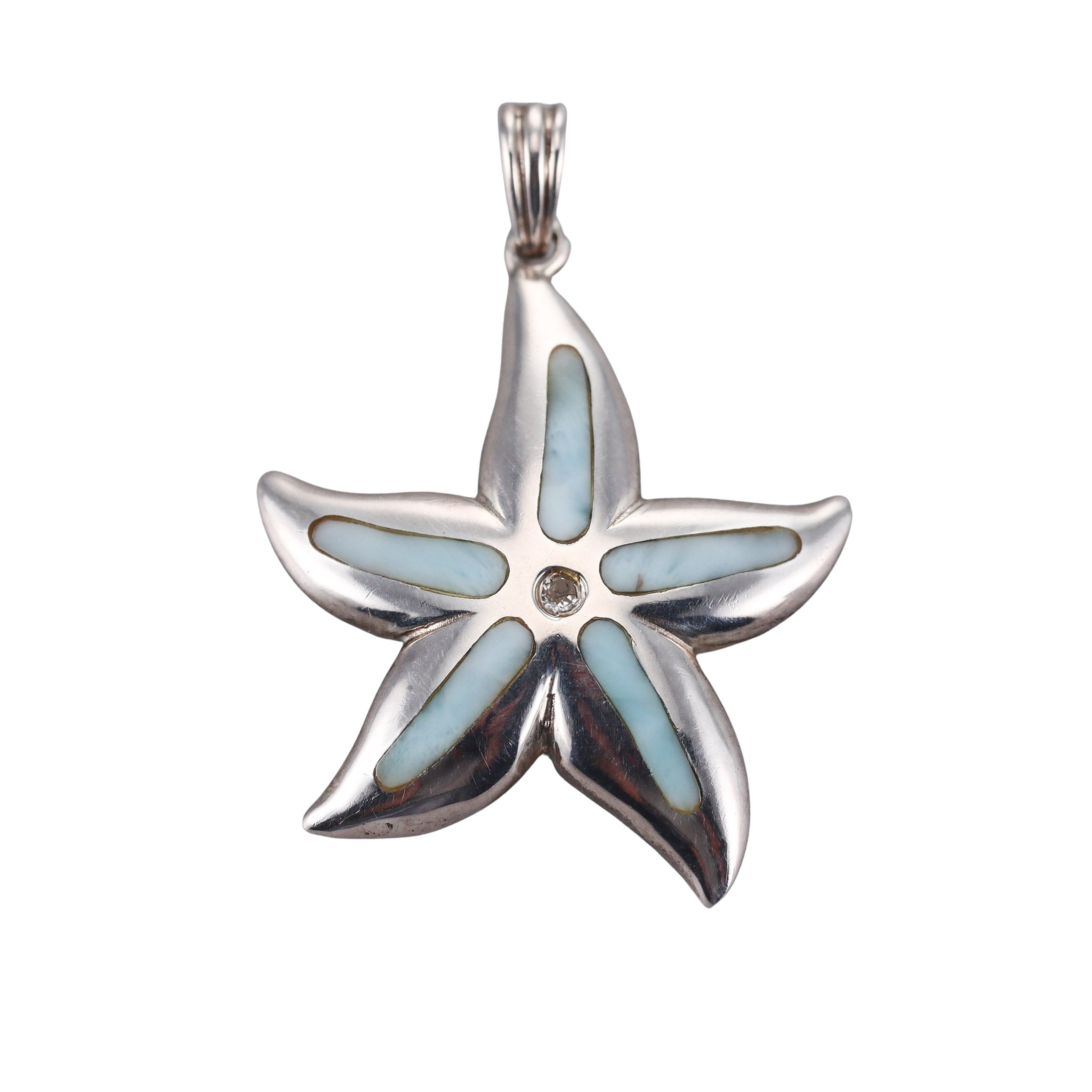 MarahLago Sterling Silver Larimar Sapphire Starfish Pendant