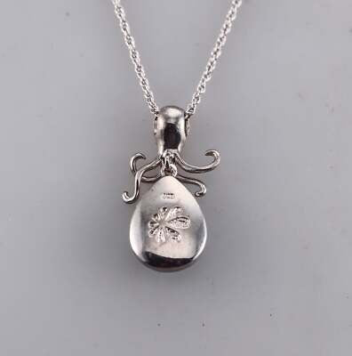 MarahLago Sterling Silver Octopus Larimar Pendant Necklace Retail $290 #040