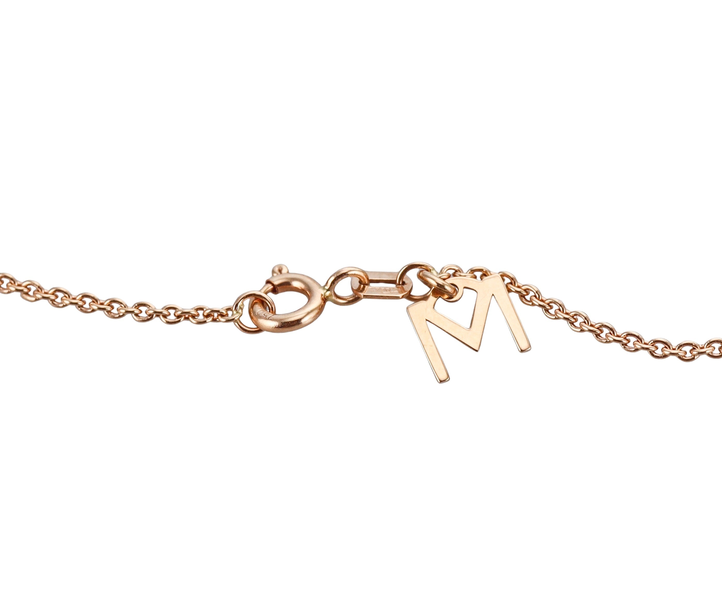 Mattioli Small Puzzle Rose Gold Diamond Mother of Pearl Pendant Necklace