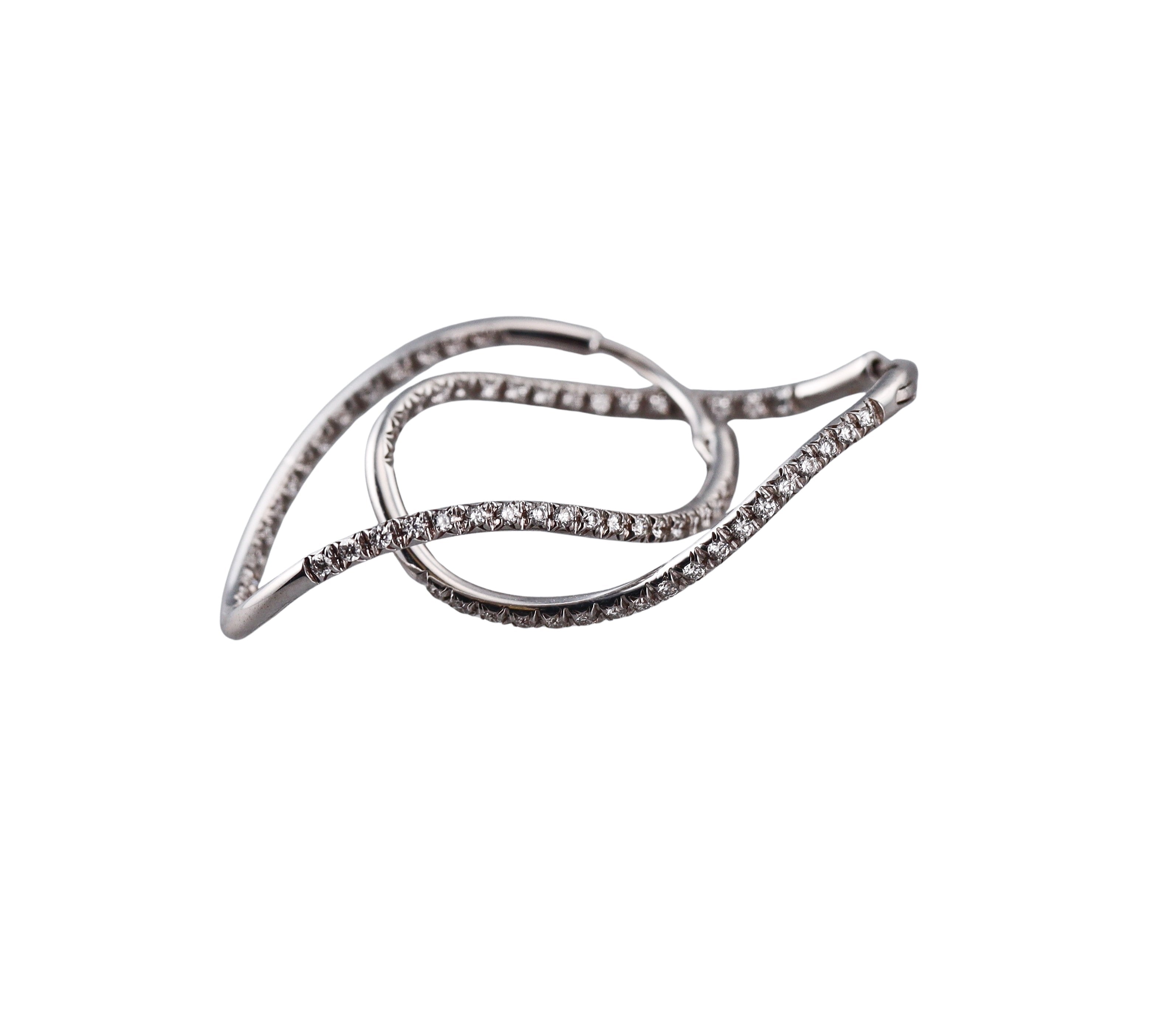 Mattioli White Gold Inside Out Diamond Hoop Earrings