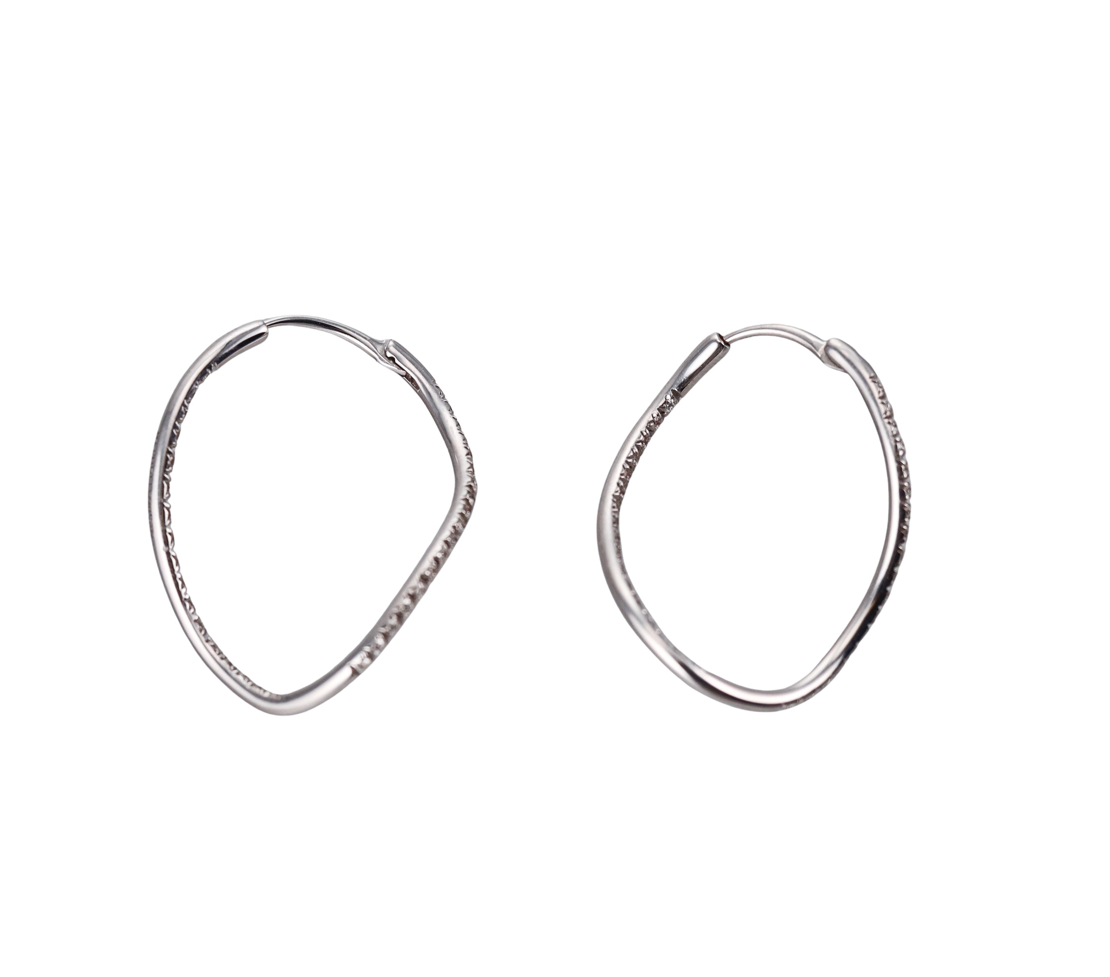 Mattioli White Gold Inside Out Diamond Hoop Earrings