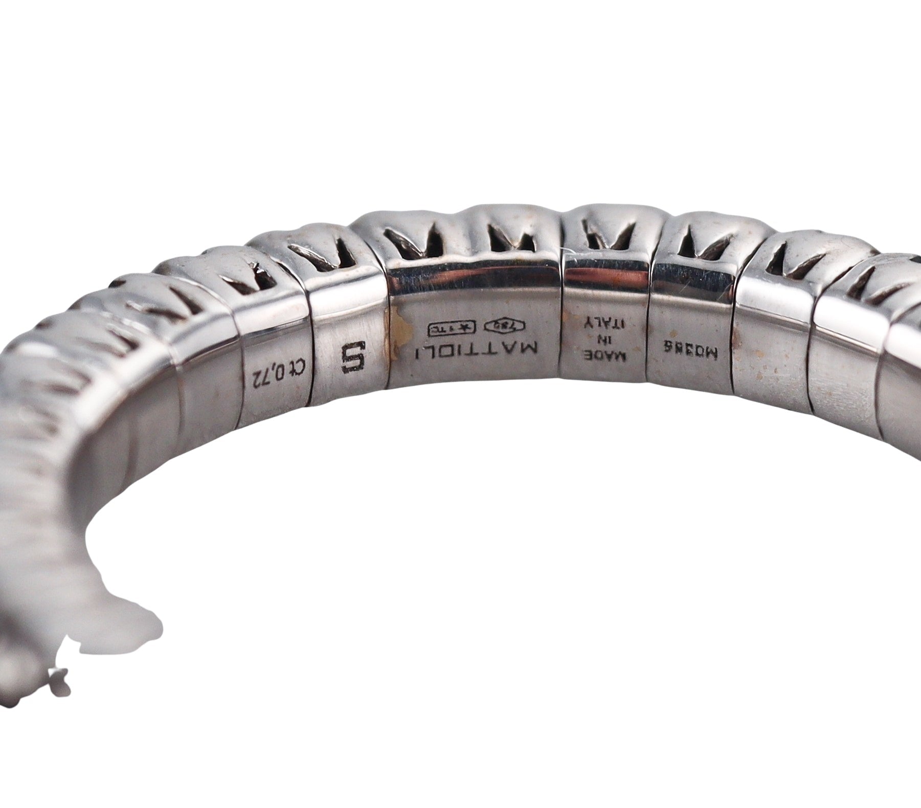 Mattioli X Band White Gold Black Diamond Small Stretch Ring