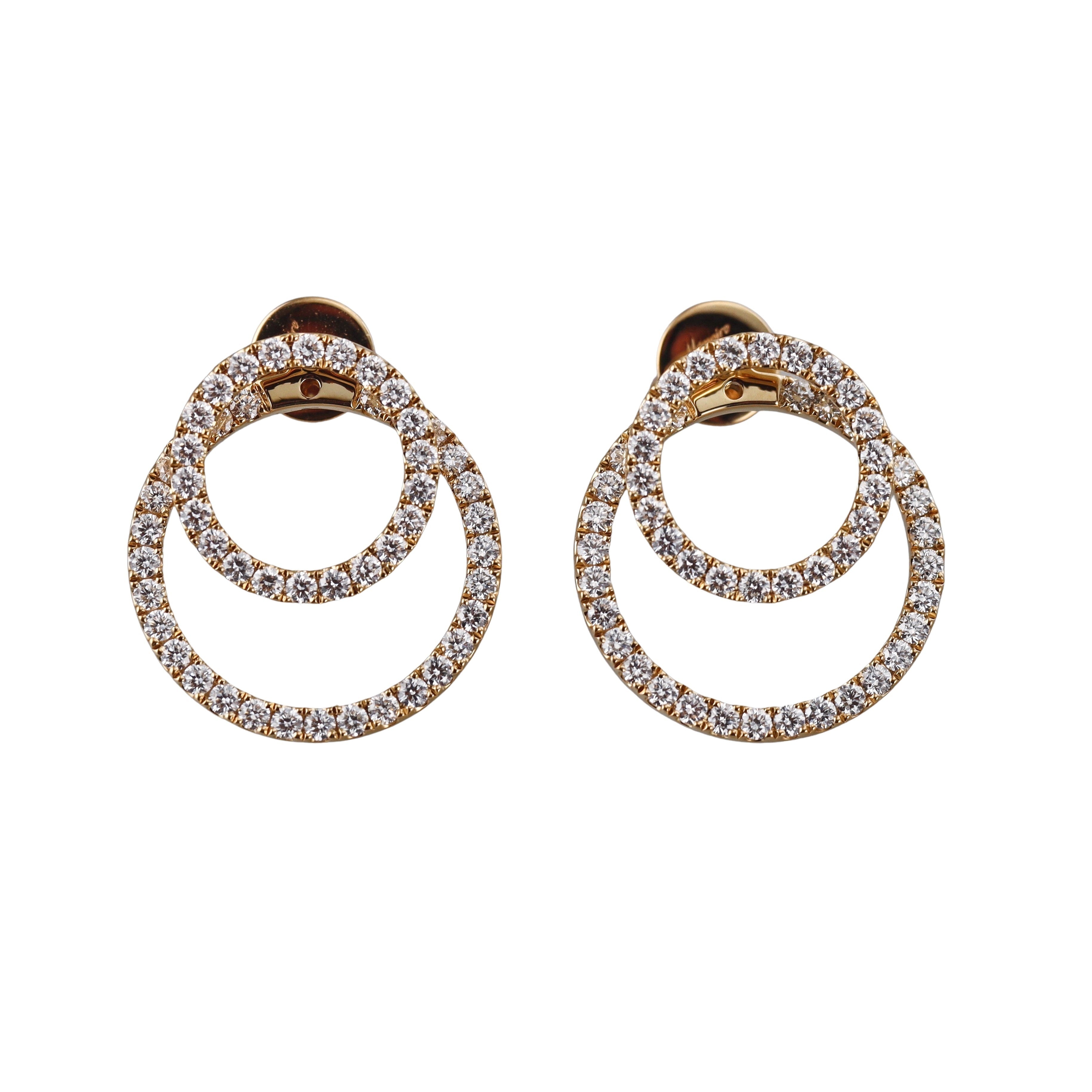 Memoire by Hearts on Fire 18k Gold Diamond Circle Jacket Earrings