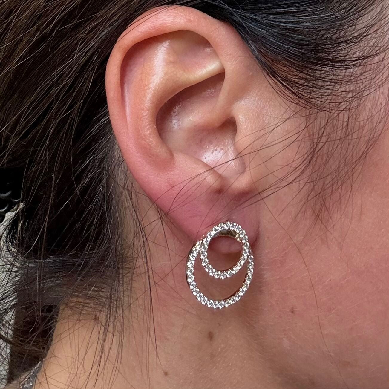 Memoire by Hearts on Fire 18k Gold Diamond Circle Jacket Earrings