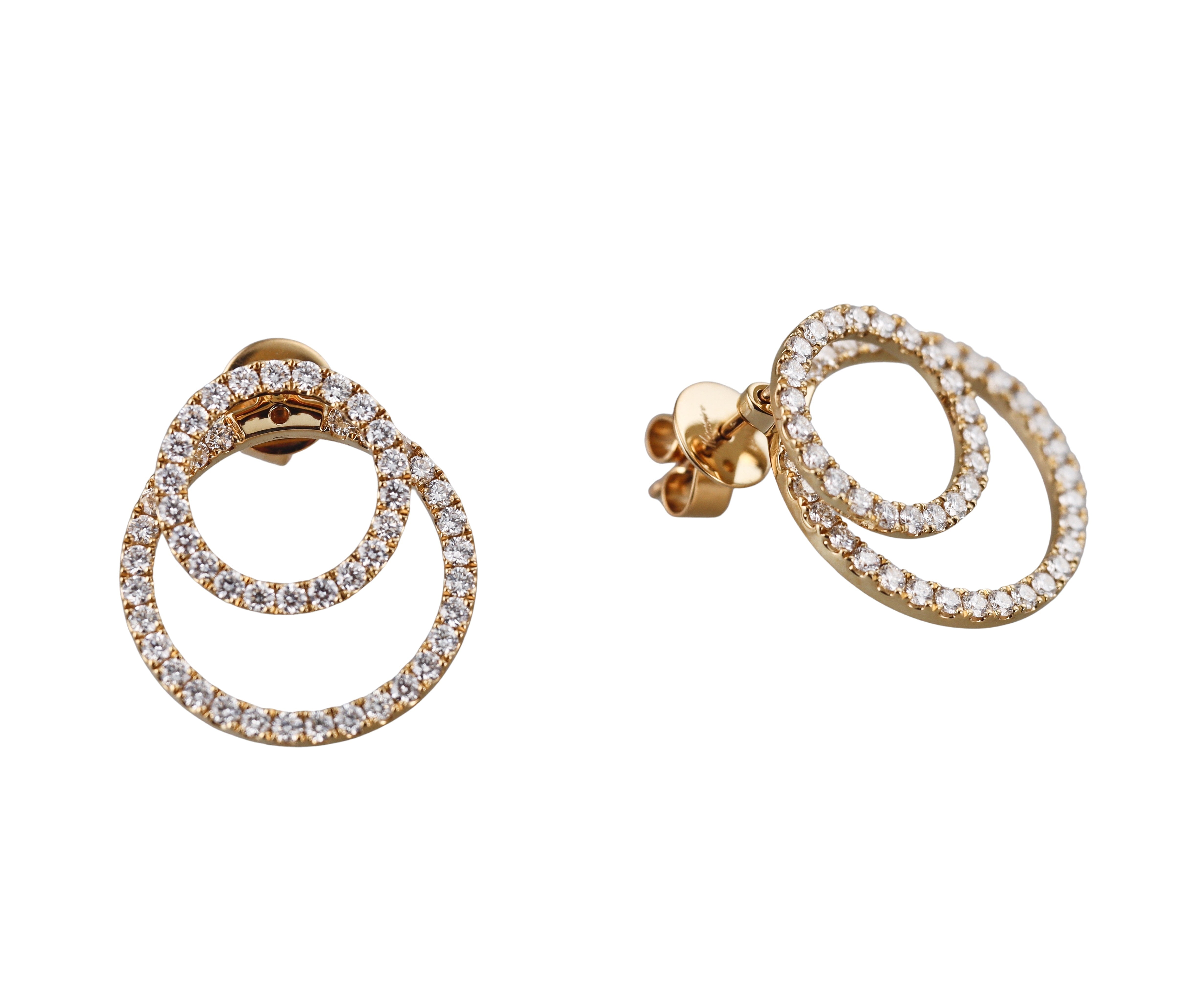 Memoire by Hearts on Fire 18k Gold Diamond Circle Jacket Earrings