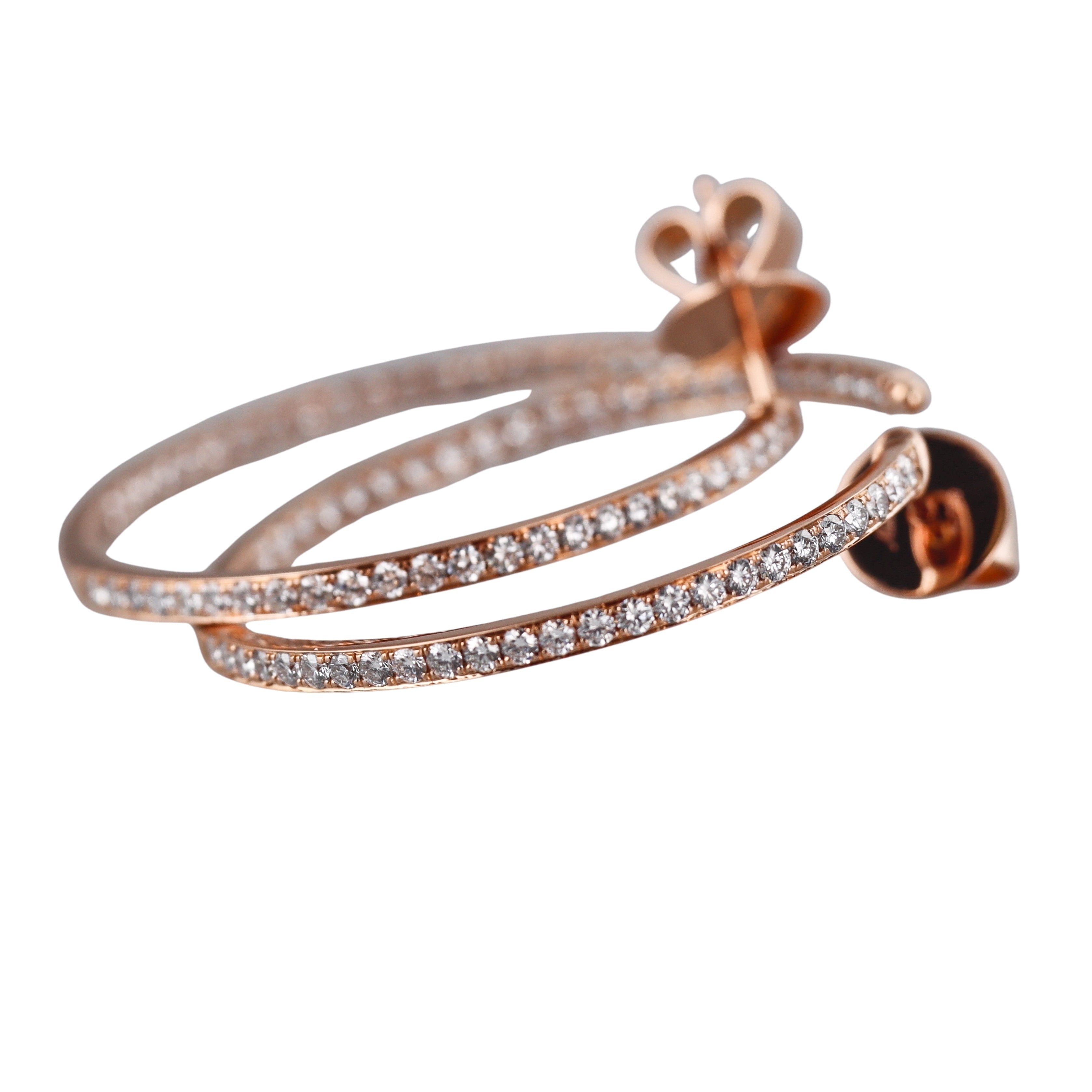 Memoire by Hearts on Fire 18k Gold Diamond Round Pave Hoops Earrings