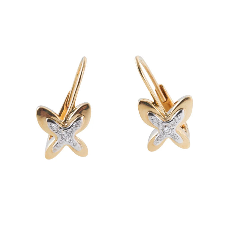 Mimi Milano Freevola Yellow Gold Diamond Butterfly Earrings