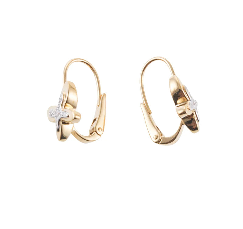 Mimi Milano Freevola Yellow Gold Diamond Butterfly Earrings