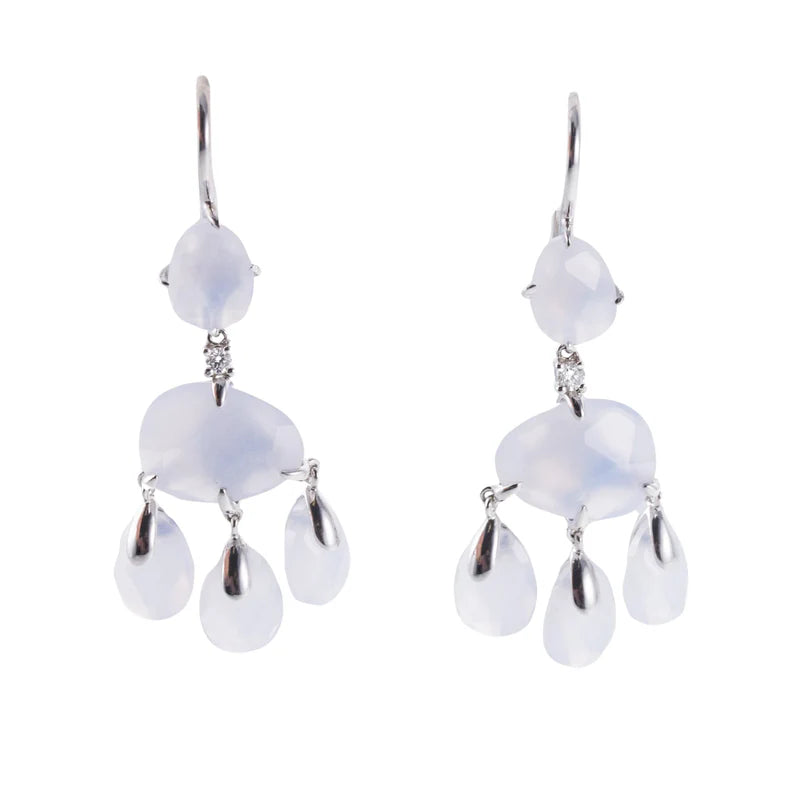 Mimi Milano Mila Chalcedony Diamond Gold Earrings