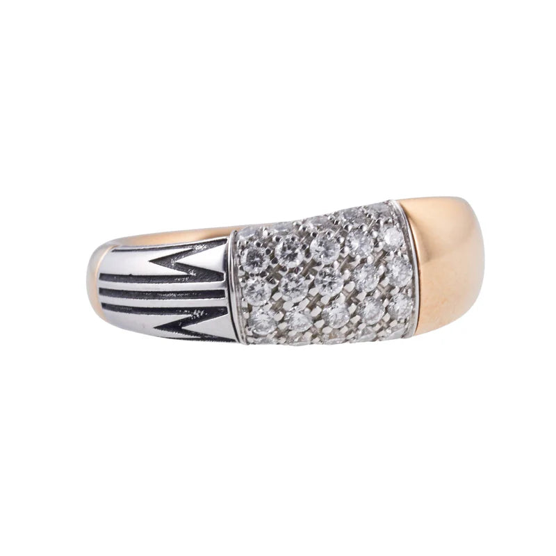 Mimi Milano Tam Tam Diamond Enamel Rose Gold Ring