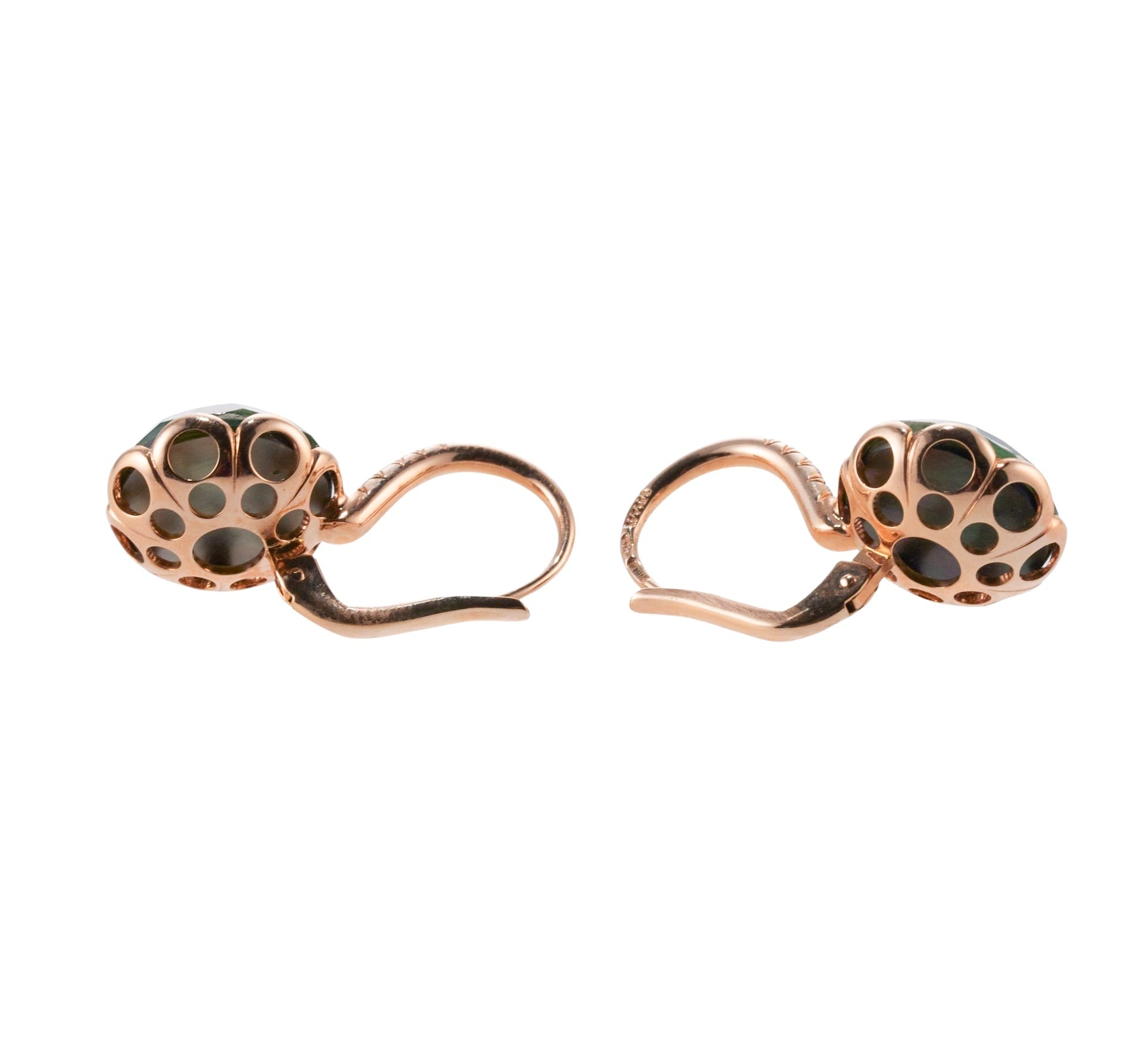 Mimi Milano Gold Green Quartz Diamond Earrings