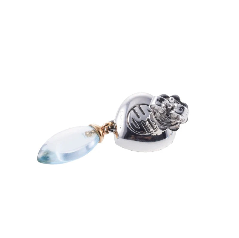 Mimi Milano Juliet Heart Topaz Diamond Gold Drop Earrings