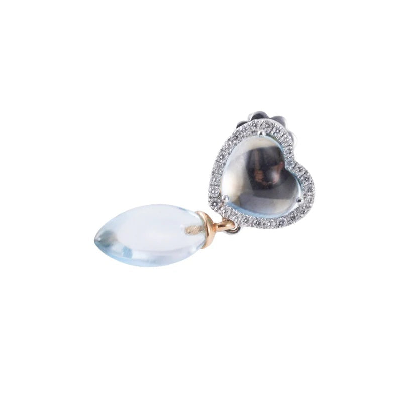 Mimi Milano Juliet Heart Topaz Diamond Gold Drop Earrings