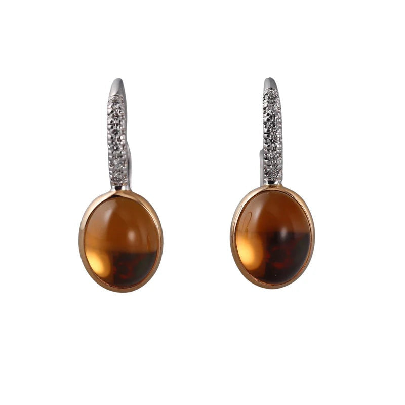 Mimi Milano Leela Citrine Diamond 18k Gold Earrings
