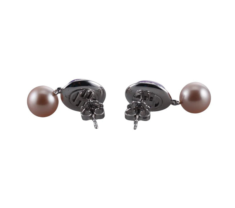 Mimi Milano Leela Lavender Jade Diamond Pearl 18k Gold Drop Earrings