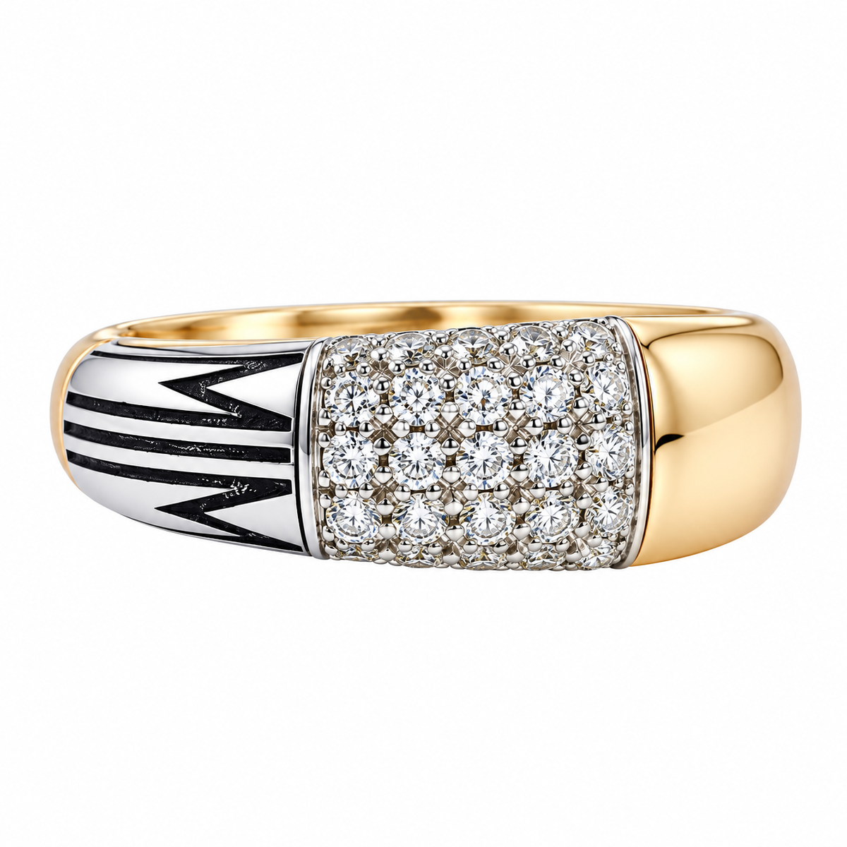 Mimi Milano Tam Tam Diamond Enamel Rose Gold Ring