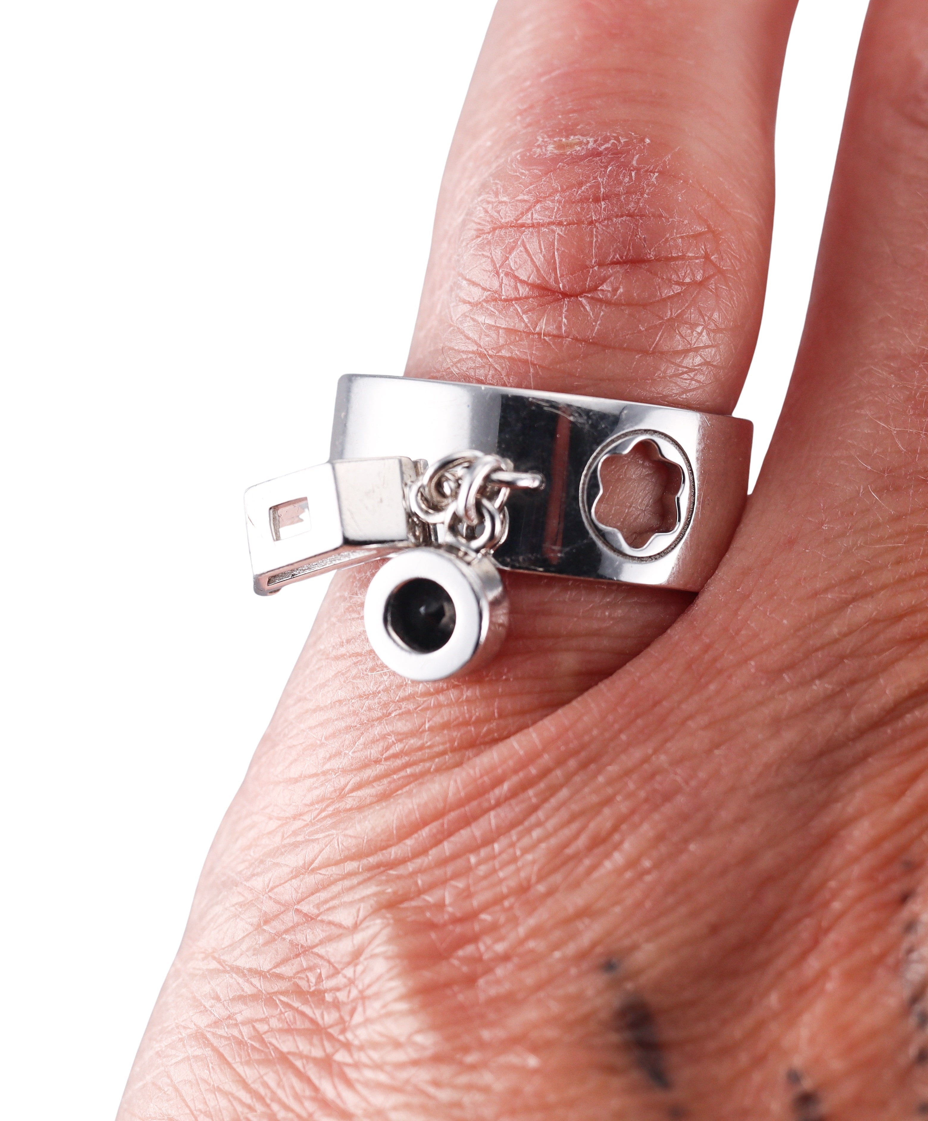 Montblanc Boheme Sterling Onyx Crystal Quartz Ring 36613