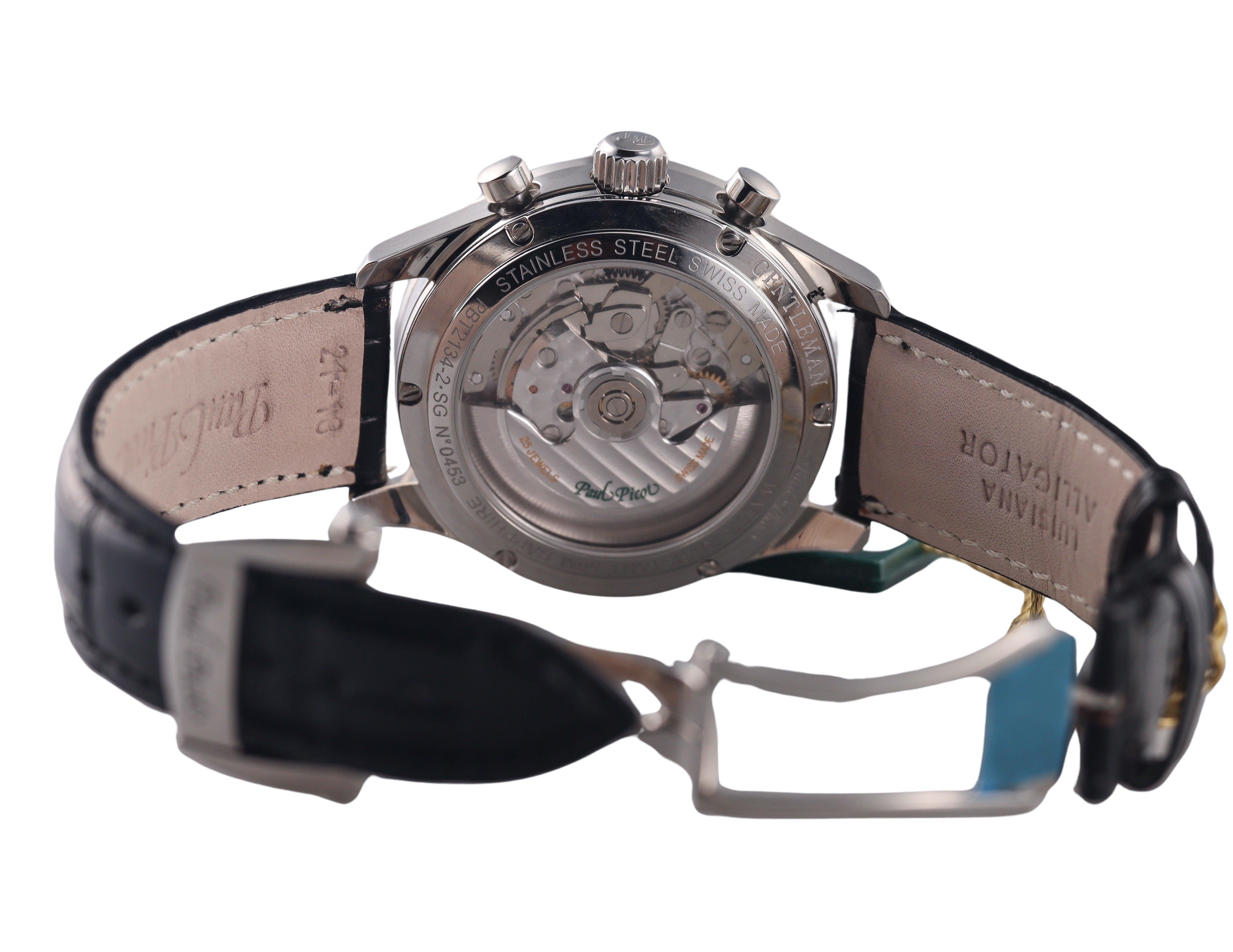 Paul Picot Gentleman 42 Chronodate Watch PBT2134-2 New Old Stock