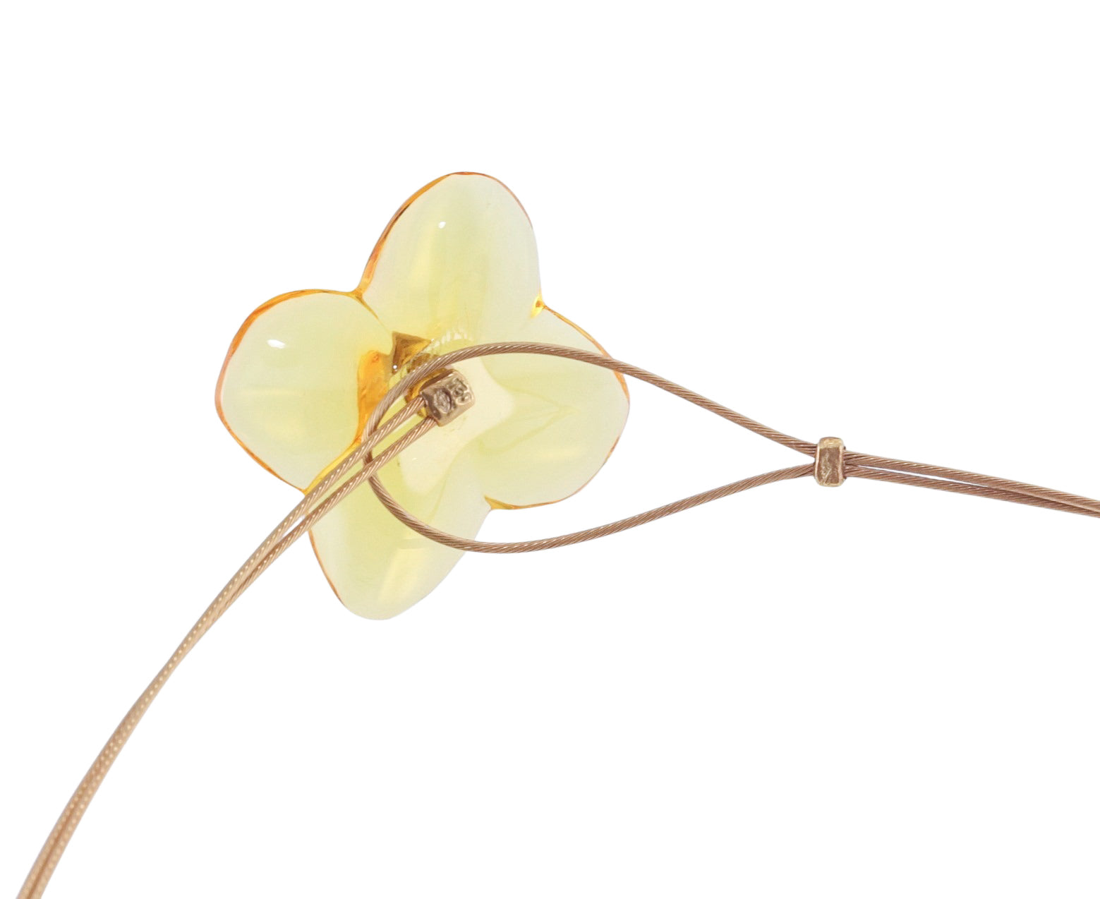 Baccarat Gold Hortensia Flower Crystal Necklace