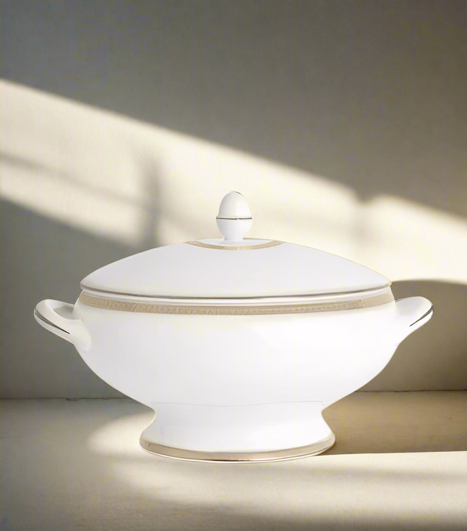 Christofle Malmaison Porcelain Vegetable Dish with Cover 7645310
