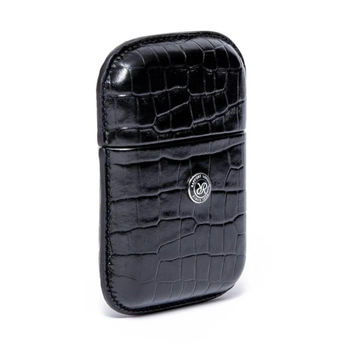 Rapport London Director's Range Leather Business Card Holder in Black