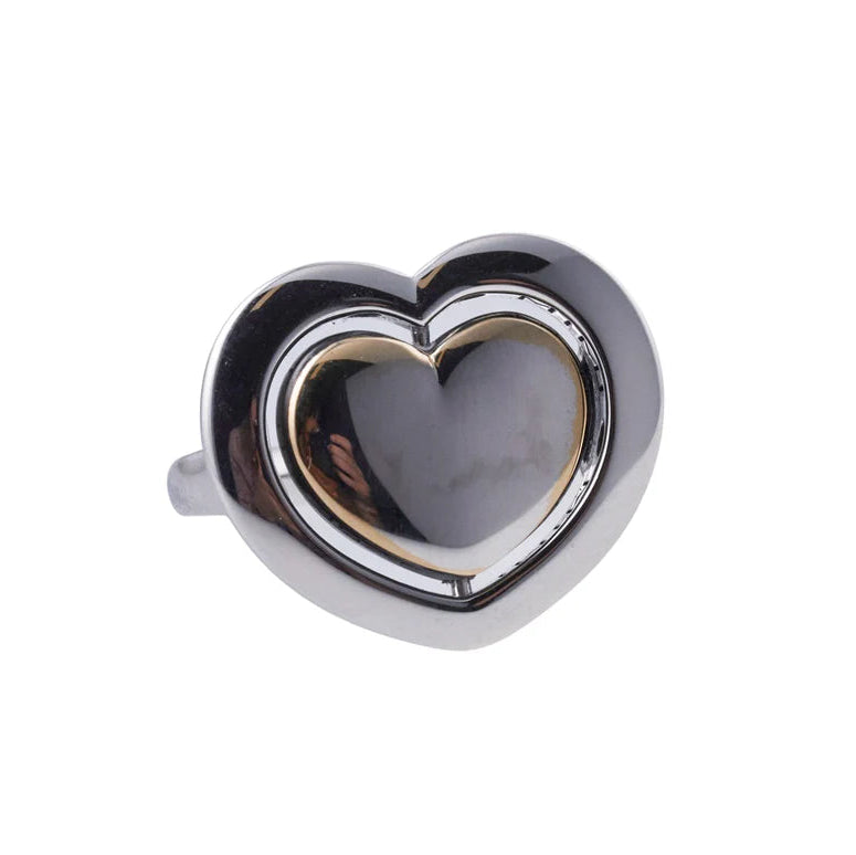 Mimi Milano Onyx Gold Flip Top Heart Ring