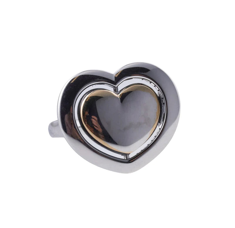 Mimi Milano Onyx Gold Flip Top Heart Ring