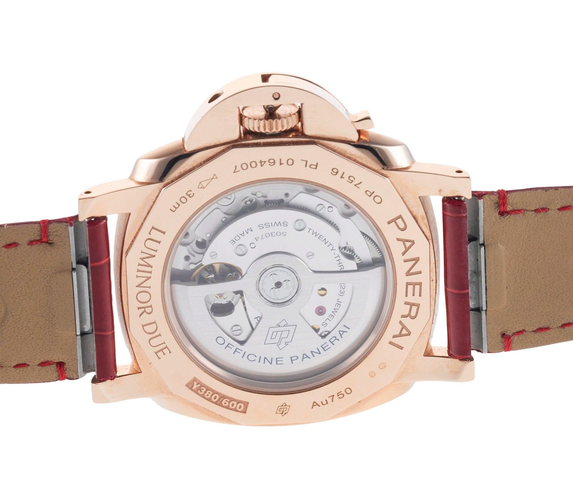 Panerai Luminor 18k Rose Gold Due Goldtech Watch PAM01336