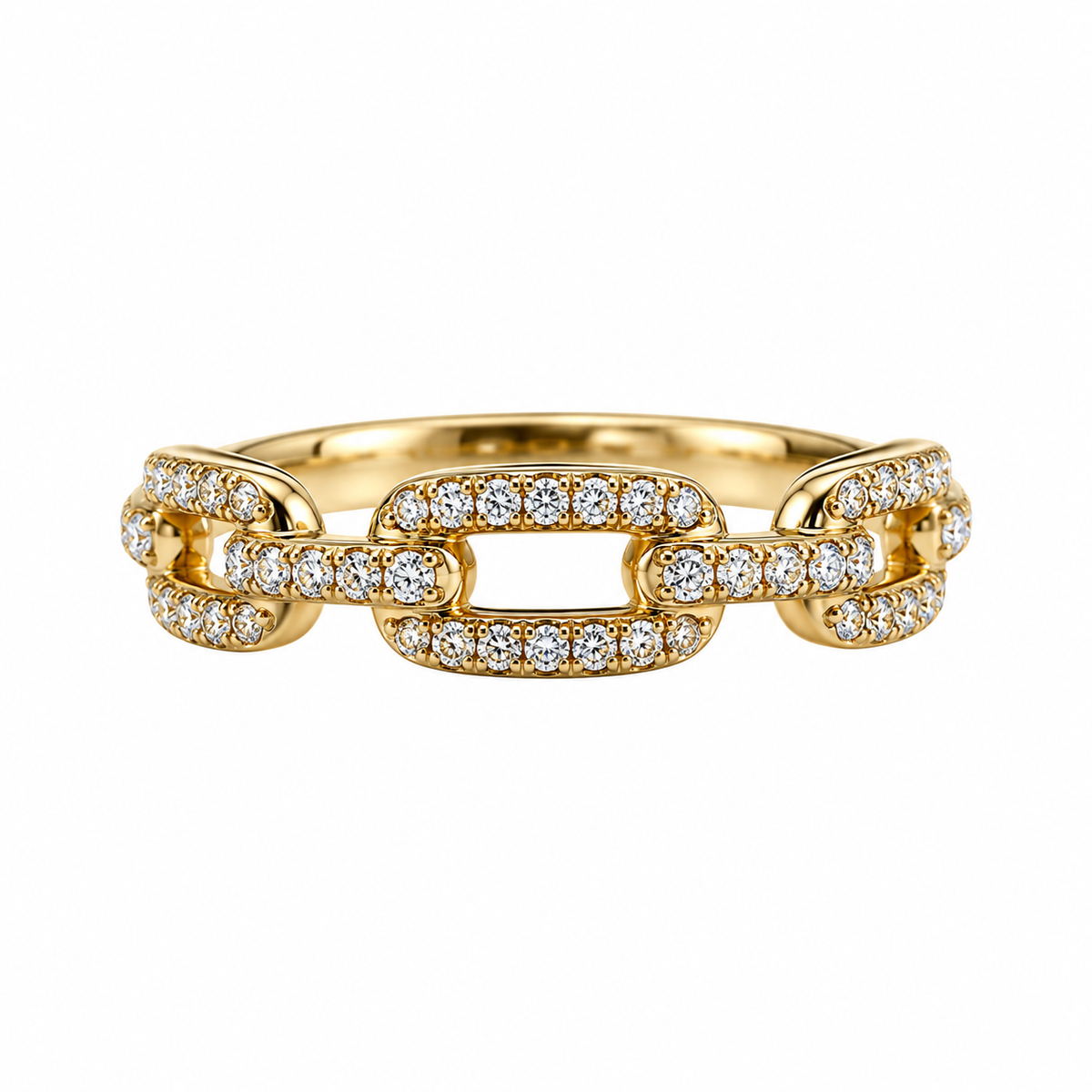 David Yurman Madison Chain 18k Gold Diamond Ring