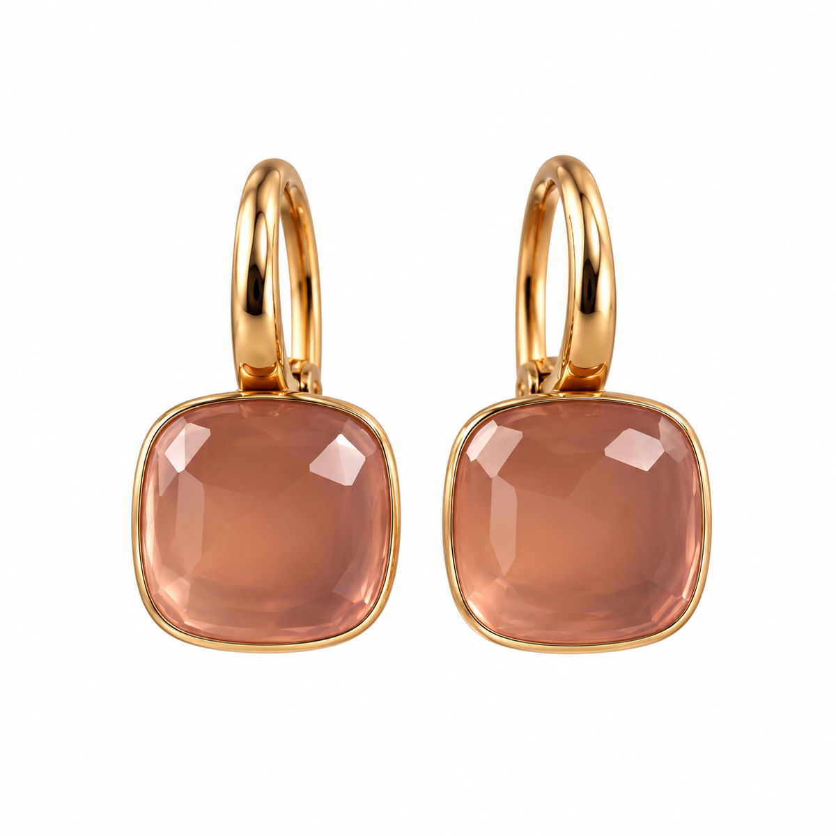 Pomellato Nudo 18k Gold Rose Quartz Earrings