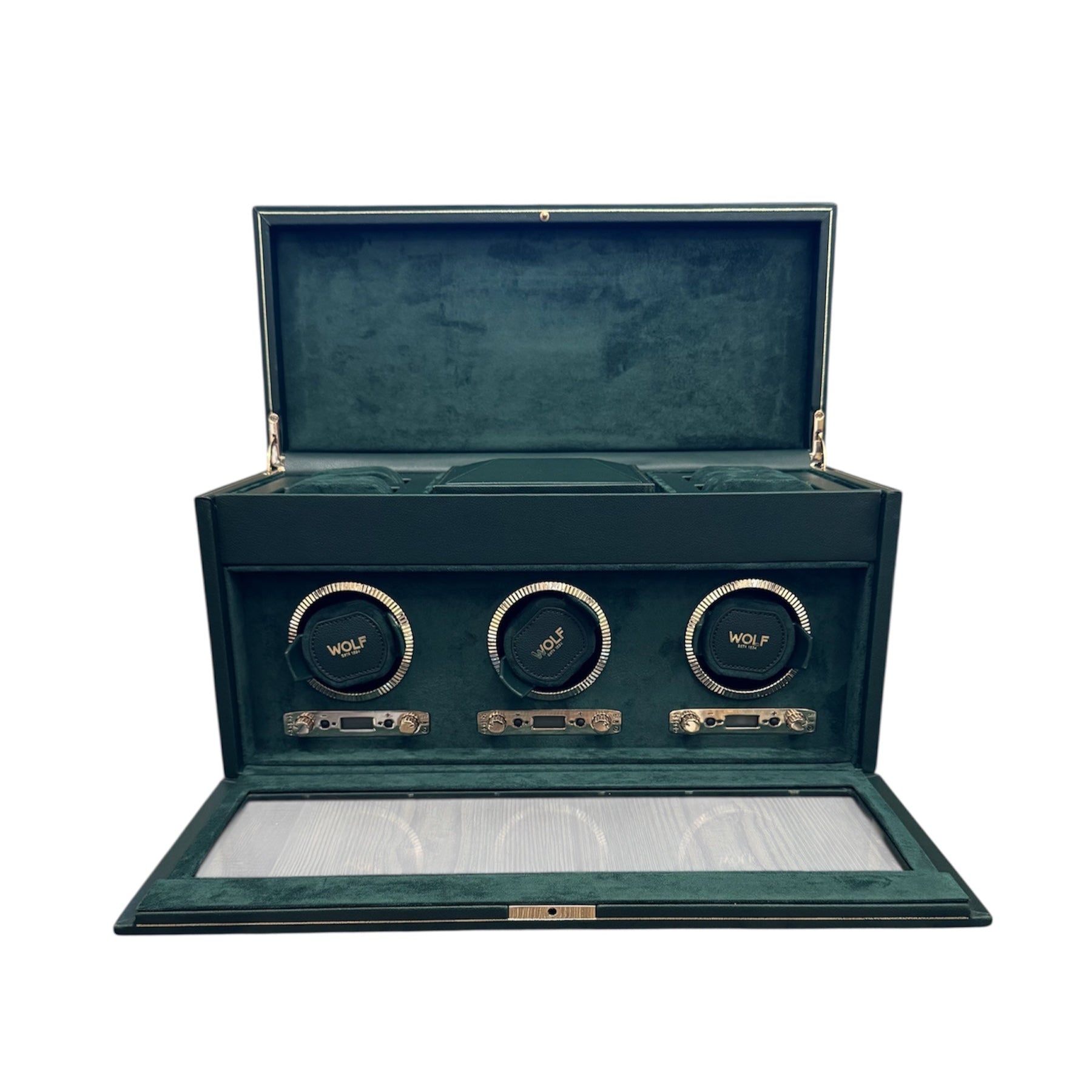 Wolf British Racing Green Triple Watch Winder