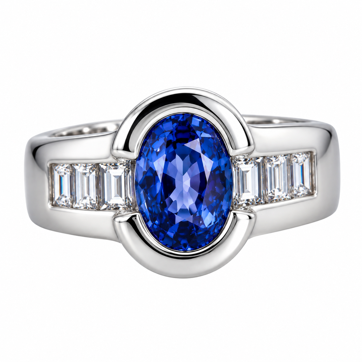Vintage Gold 2.65ct Sapphire Diamond Ring