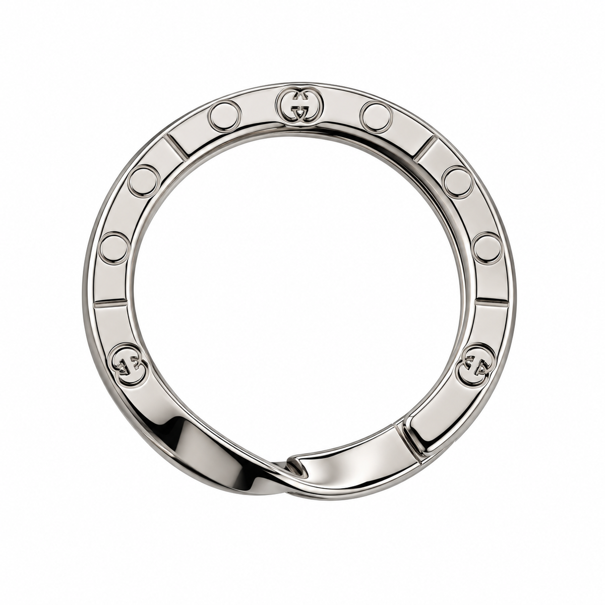 Gucci Interlocking G Sterling Silver Keyring