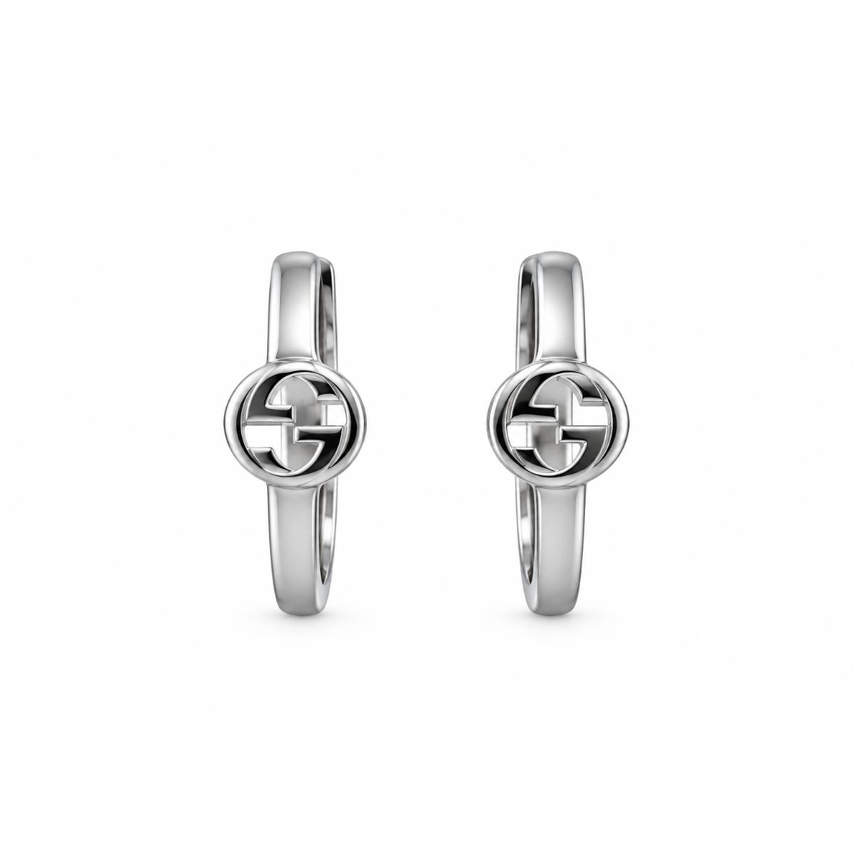 Gucci Interlocking G Sterling Silver Hoop Earrings