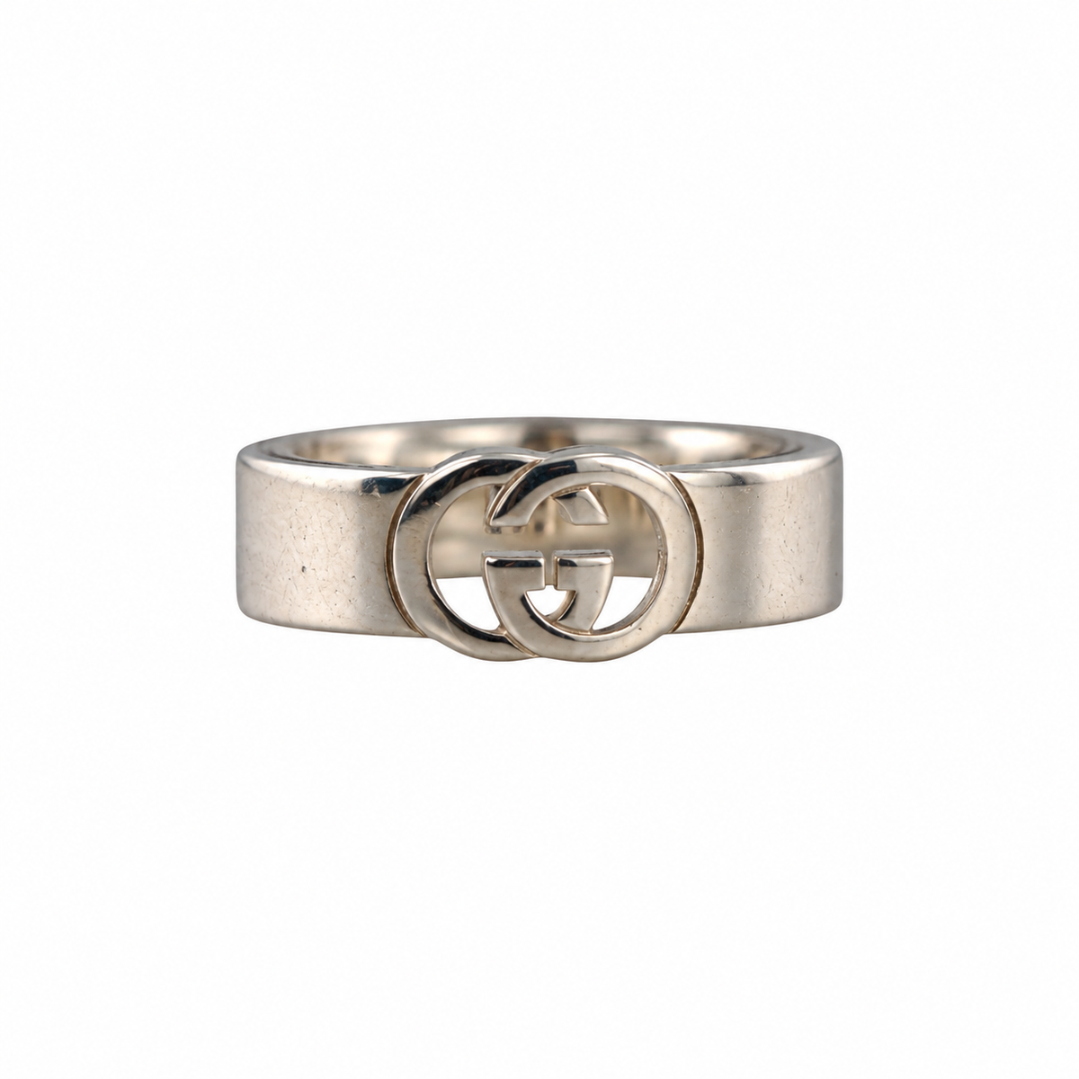 Gucci GG Interlocking G Sterling Silver 6mm Band Ring