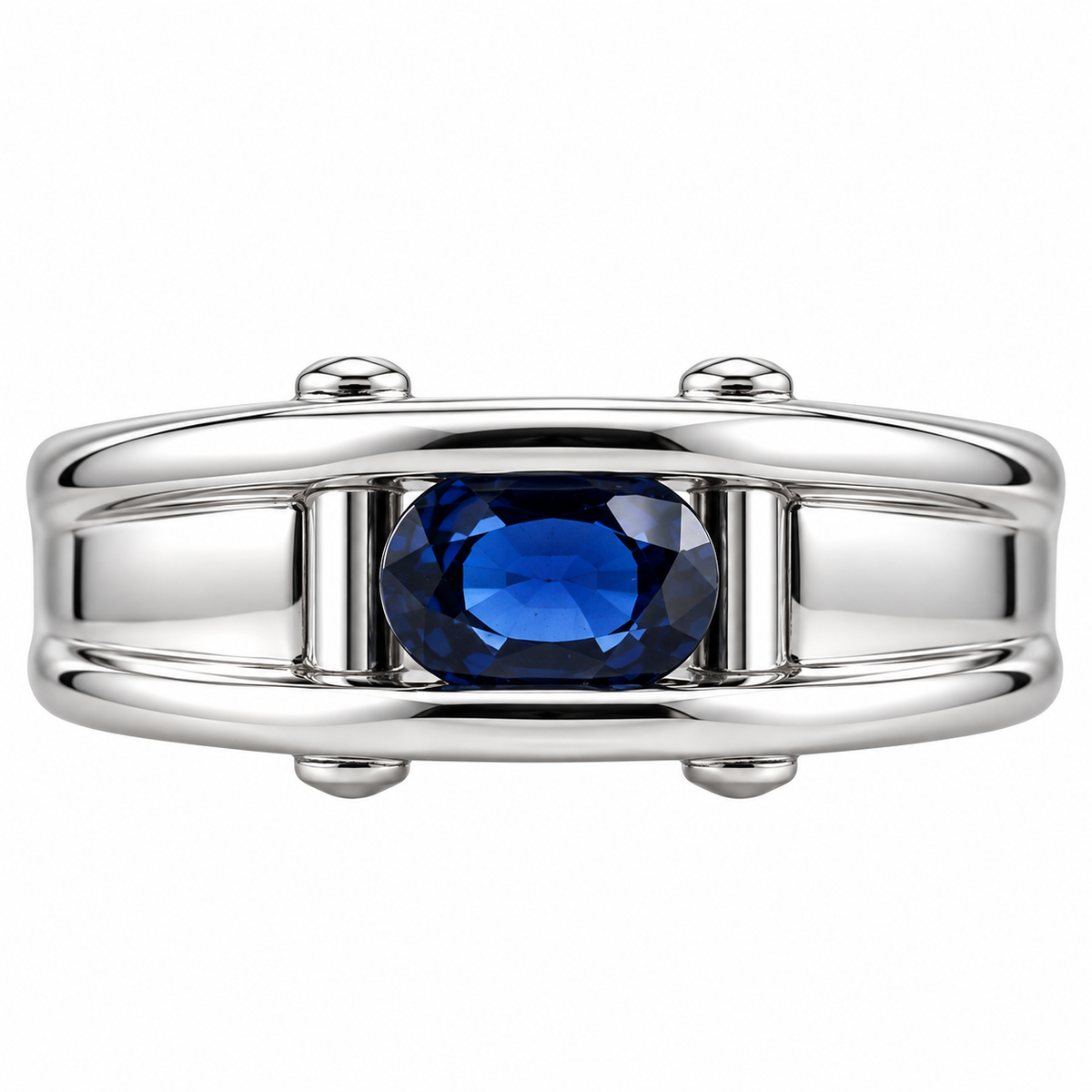 Platinum 0.99CT Sapphire Diamond Ring