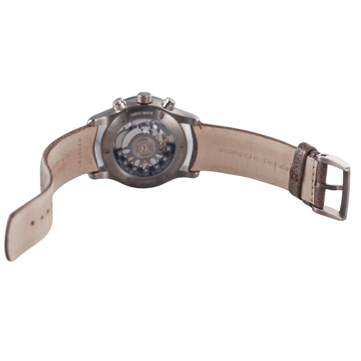 Porsche Design Dashboard Titanium Leather Band Automatic Watch 6612.11/3