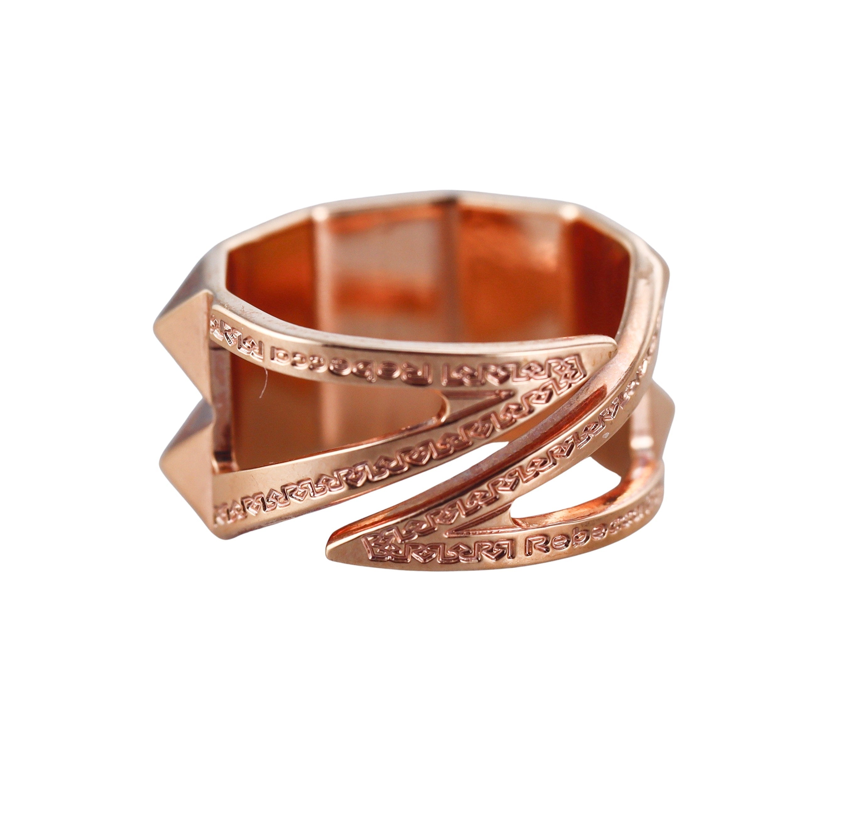 Rebecca Geometric Gold Tone Ring Band