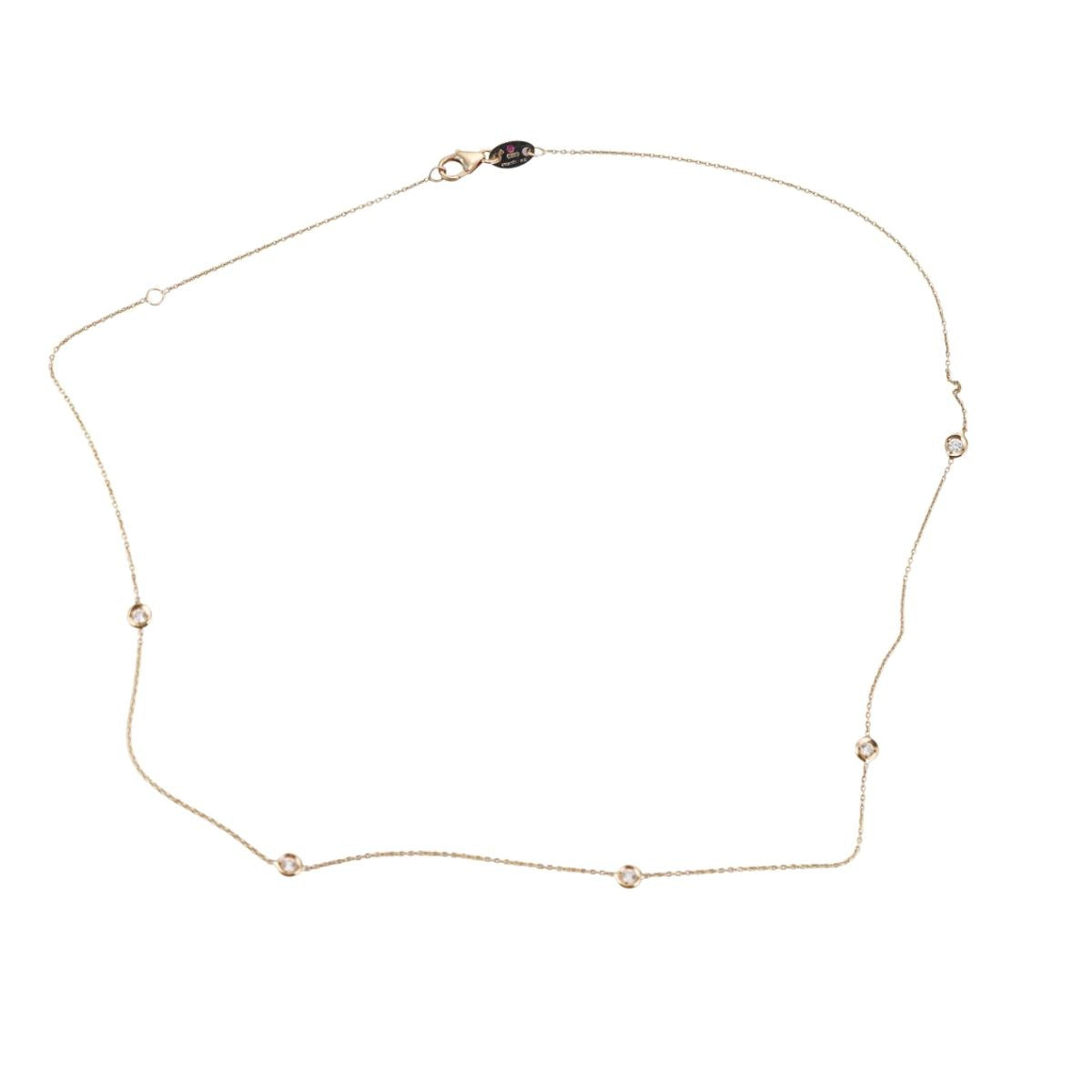 Roberto Coin 18k Yellow Diamond Station Necklace
